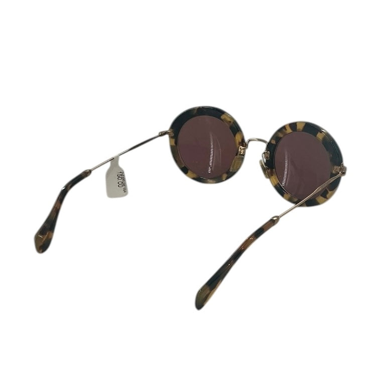 Miu Miu SMU 13N Round Tortoise Shell Sunglasses