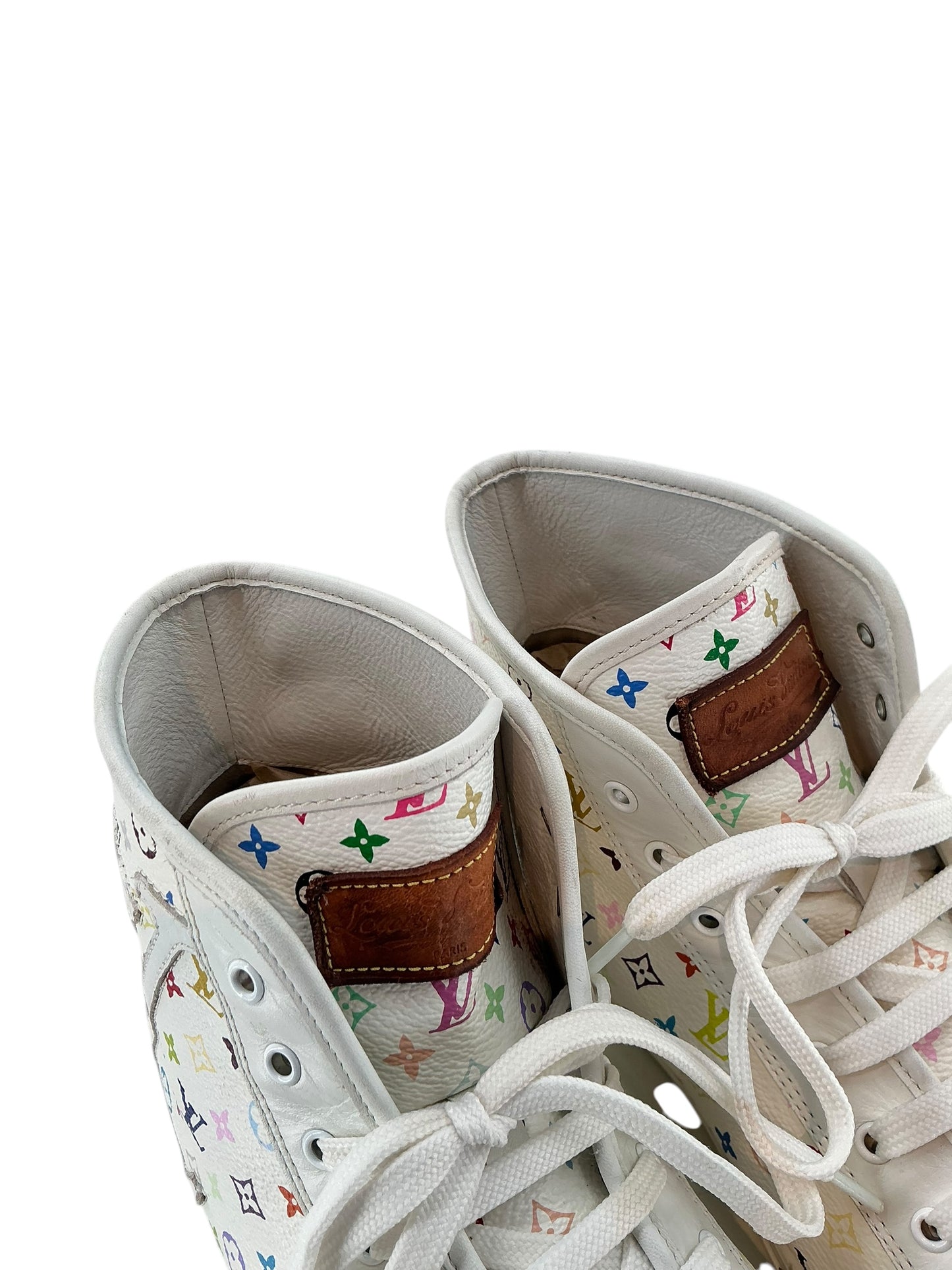 Louis Vuitton Limited Edition Takashi Murakami Multicolor Monogram Sneakers sz 39.5