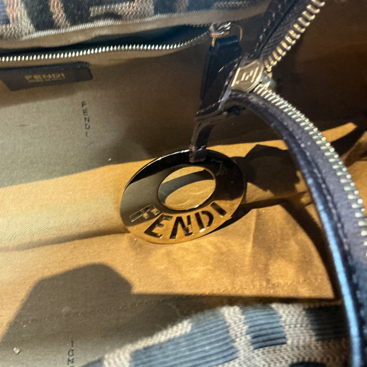Fendi Vintage Zucca Print Chef Large Tote Bag (Tobacco/Brown)