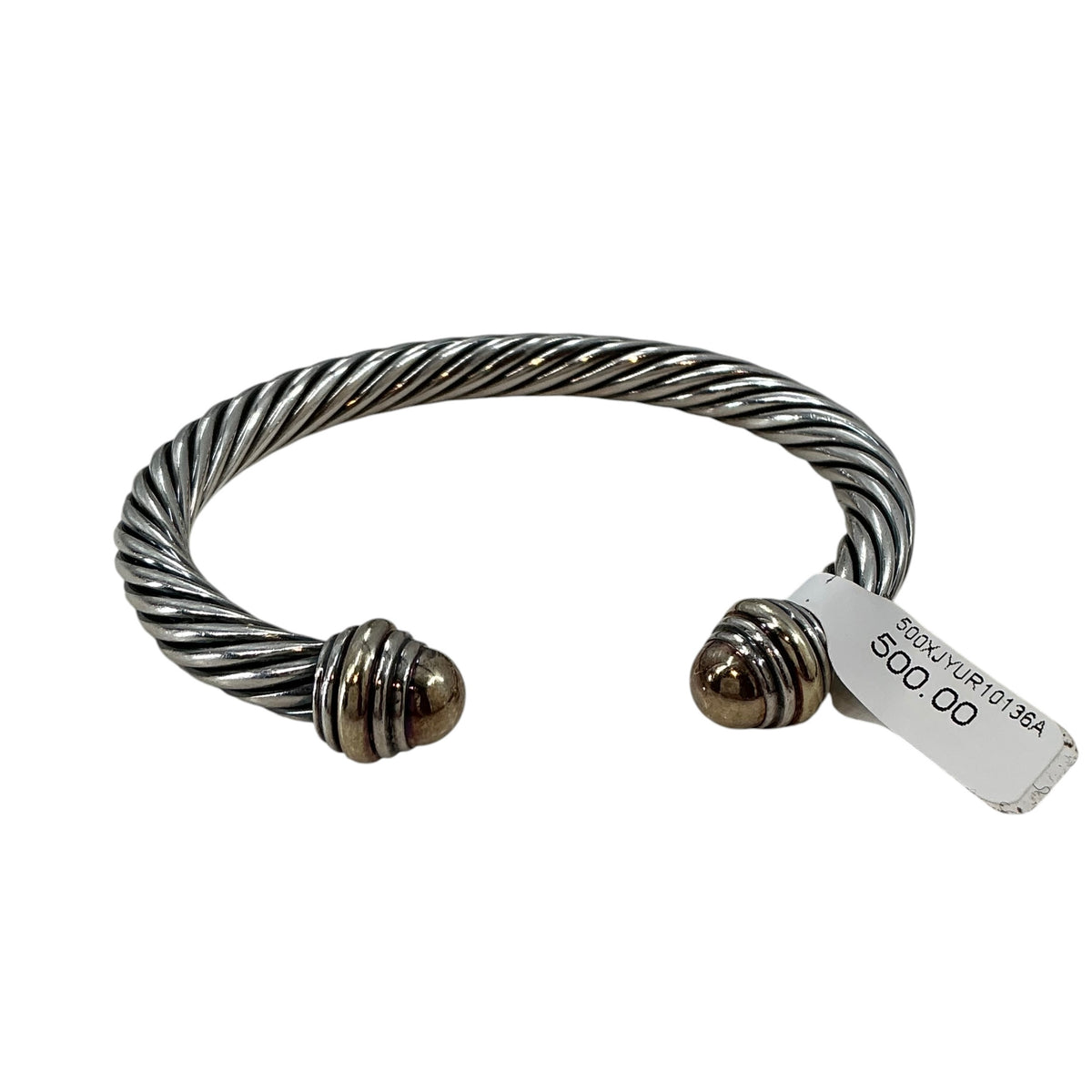 David Yurman Two-Tone Cable Classic Cuff Bracelet – 7mm Sterling Silver & 14K Gold