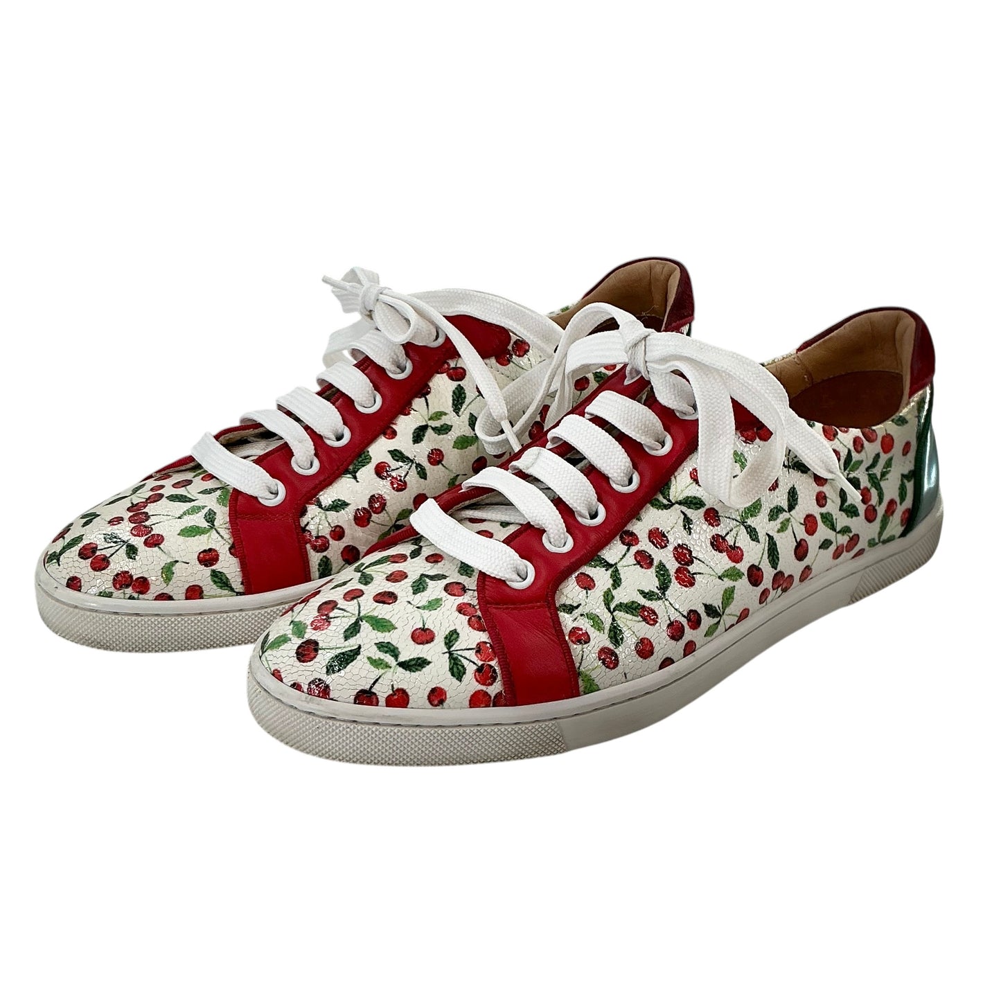Christian Louboutin Seava Cherry Print Low-Top Sneakers