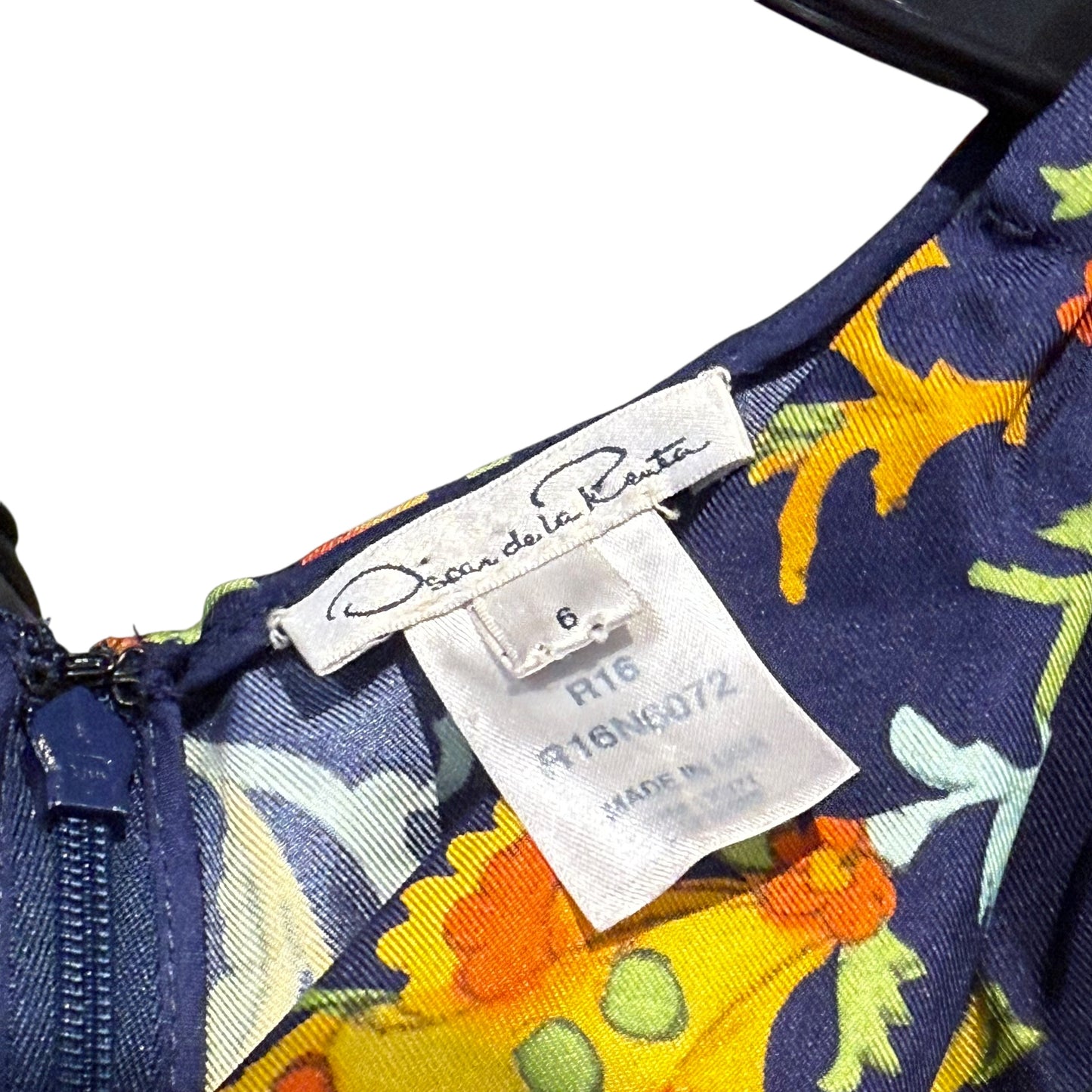 Oscar de la Renta Blue Floral Dress