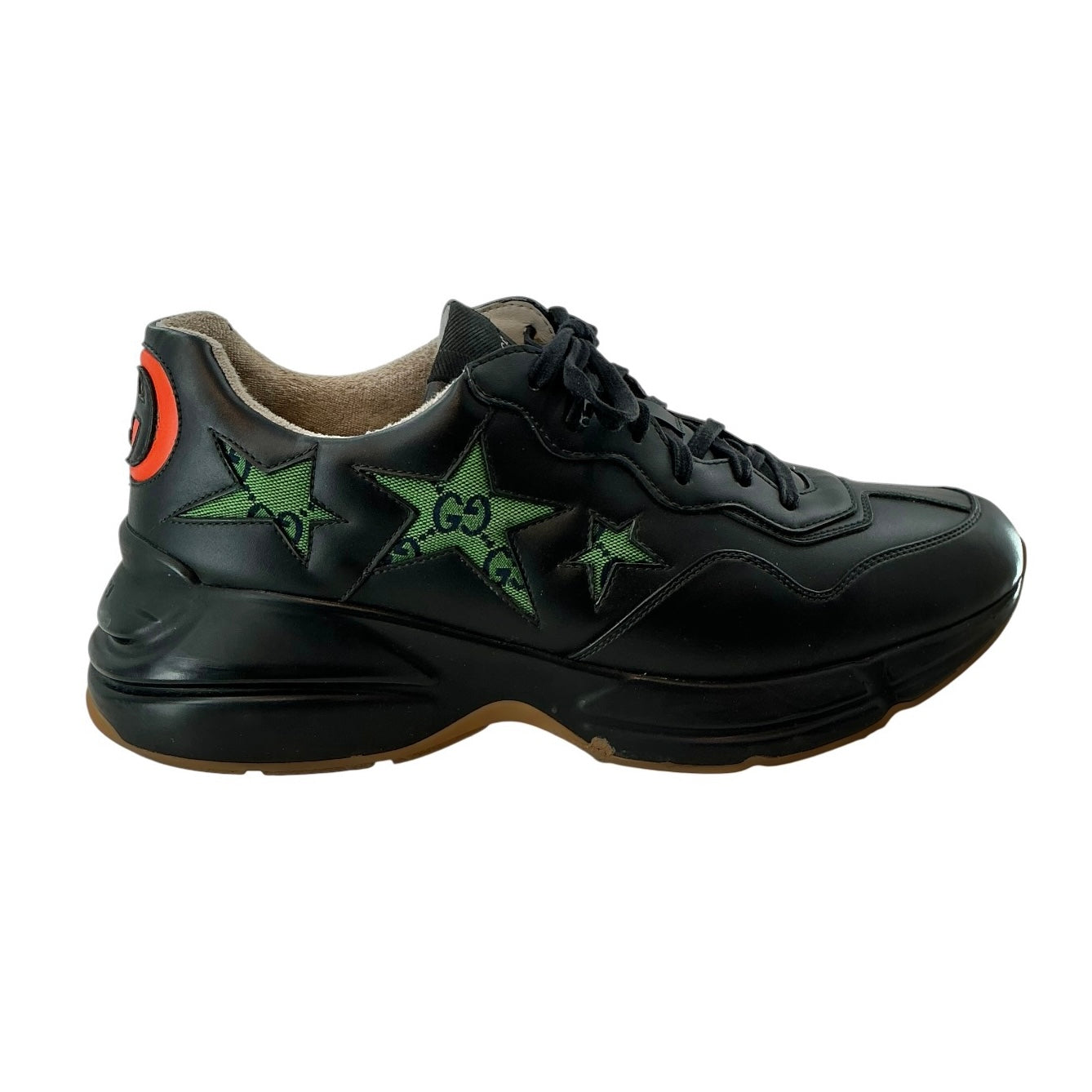 Gucci Rhyton Men's "GG Stars" Black Leather Sneakers