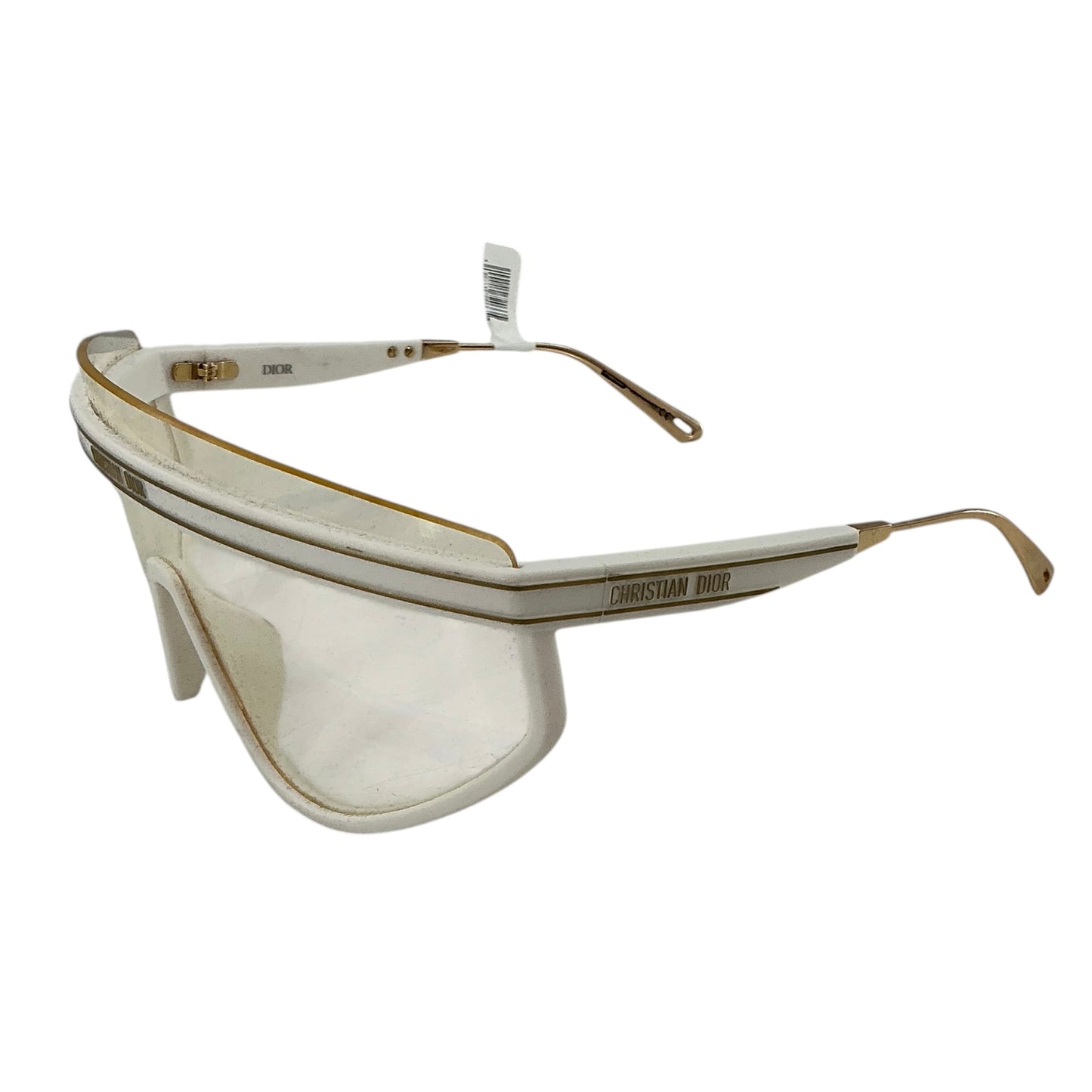 Christian Dior DiorClub M2U White Gold Clear Mirror Mask Sunglasses