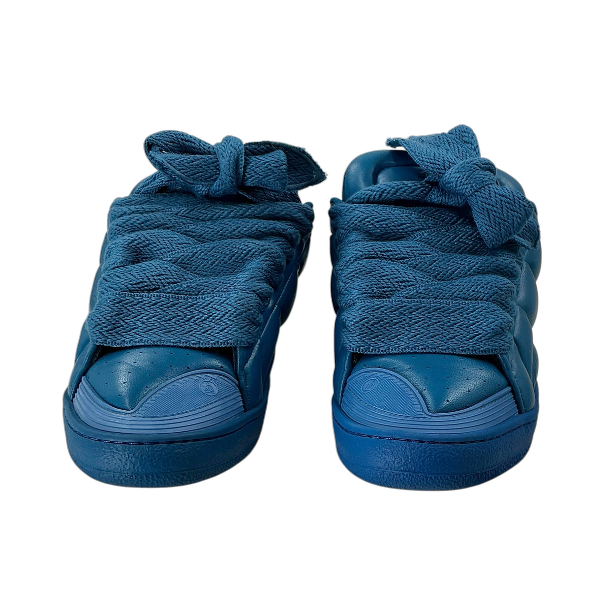 Lanvin Curb XL Padded Leather Low-Top Sneakers - Ocean Blue