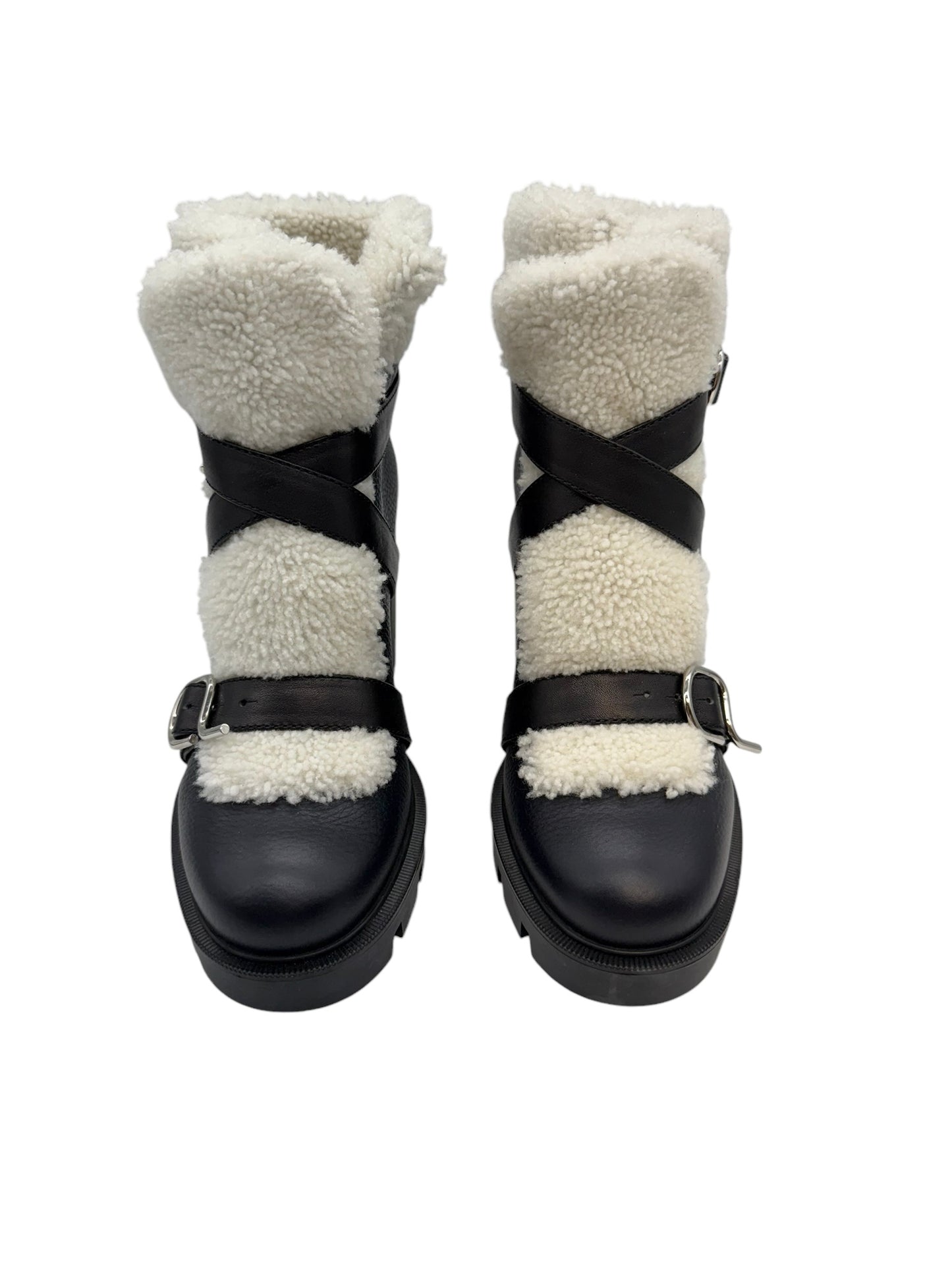 Christian Louboutin Shearling Pole Chic Booties