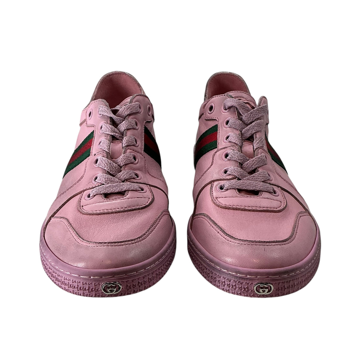 Gucci Pink Leather Stretch Low-Top Sneakers