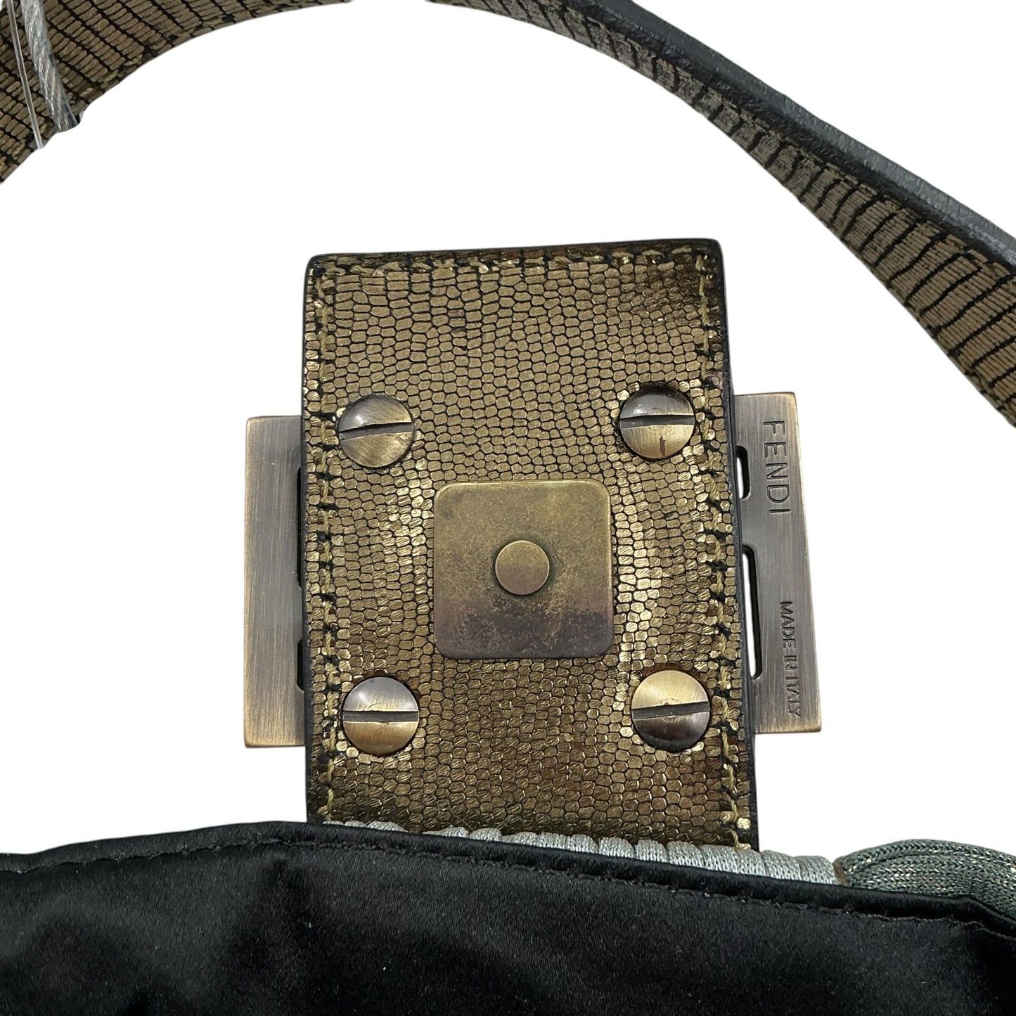 Fendi Limited Edition "Medusa" Metallic Embroidered Baguette