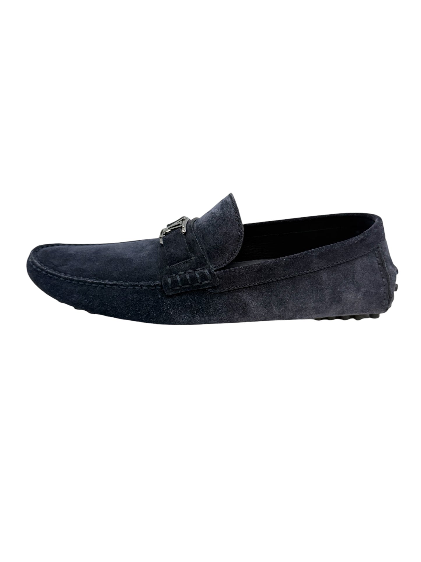 Louis Vuitton Blue Suede Moccasin Loafers