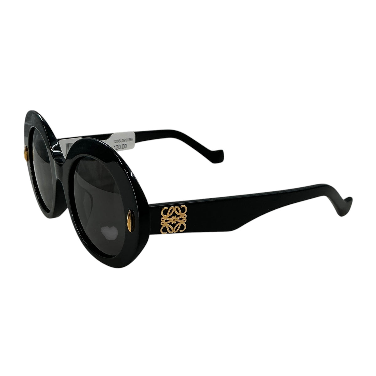 LOEWE Anagram Round Oversized Acetate Sunglasses in Black