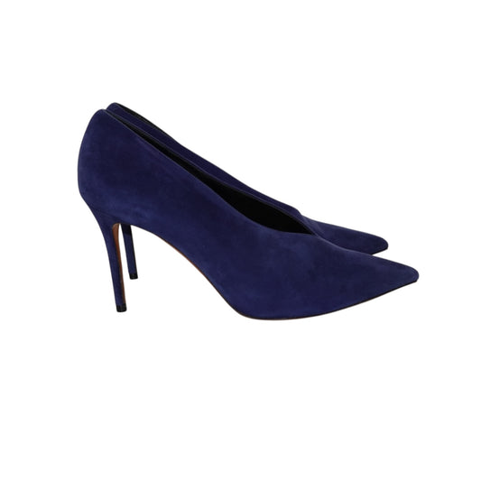 Celine Navy Suede Heels