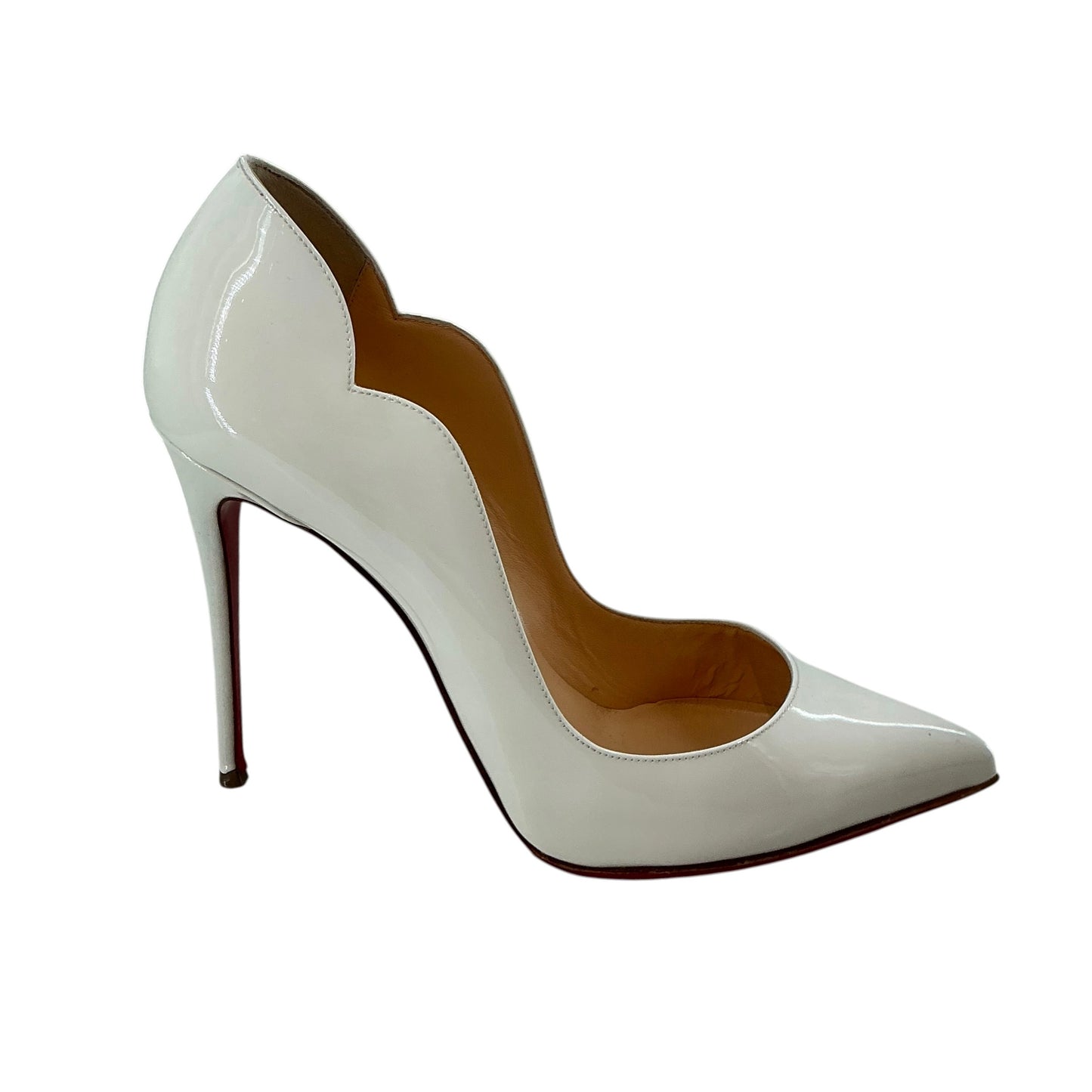 Christian Louboutin White Patent Leather Hot Chick 100 Pumps