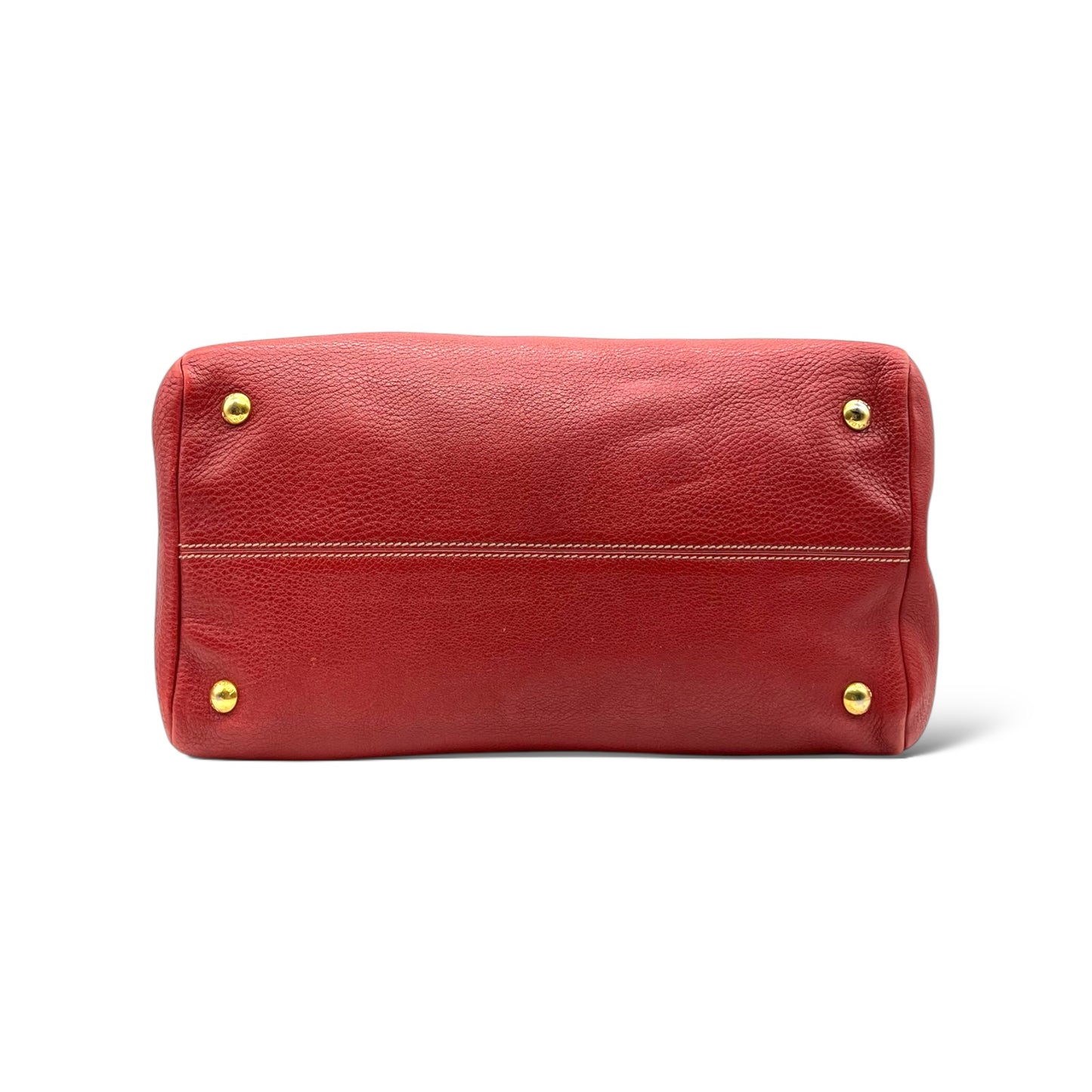 Prada Vitello Daino Top Handle Shoulder Bag Rosso