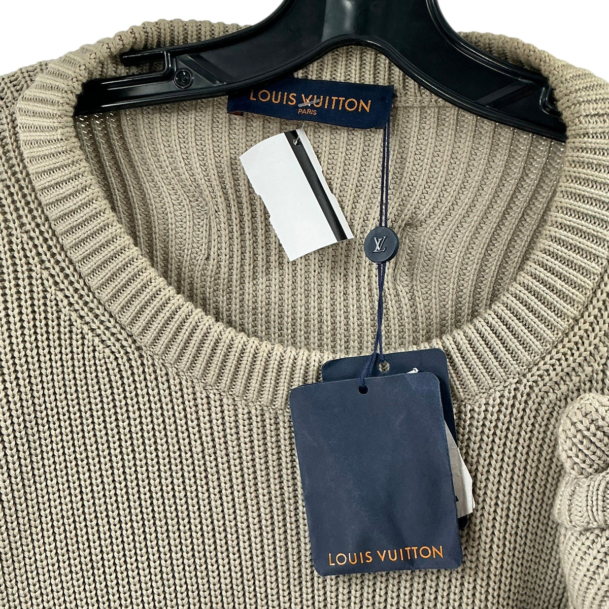Louis Vuitton x Virgil Abloh Stitched Teddy Bear Knit Sweater - Tan/Beige