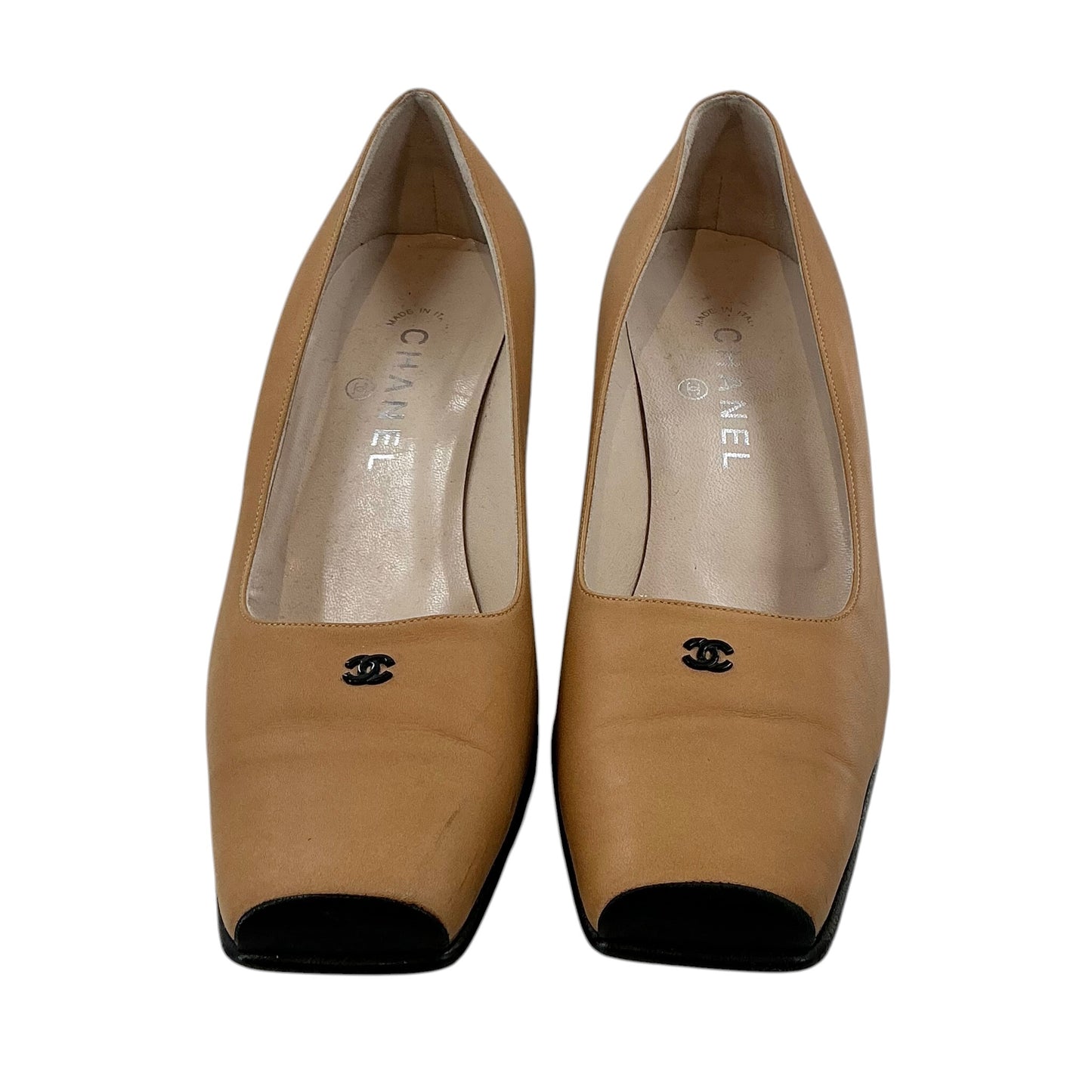 Chanel Two-Tone Block Heel Pumps