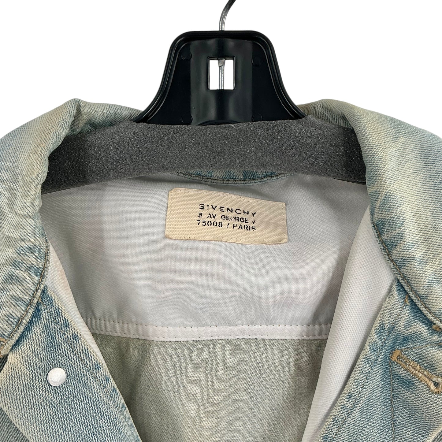 Givenchy Light Wash Vintage-Effect Denim Trucker Jacket
