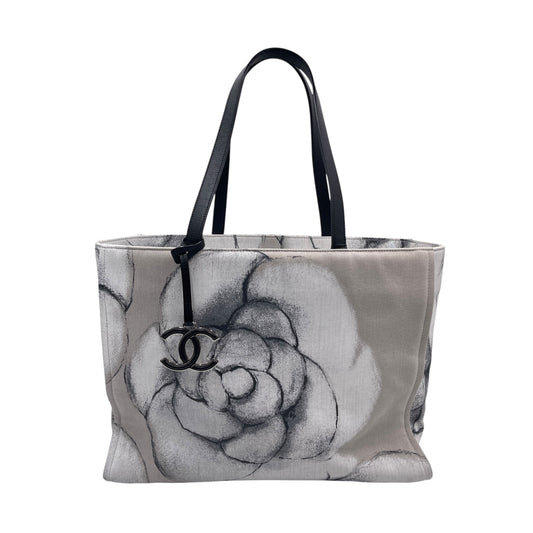 Chanel Camellia Canvas Tote