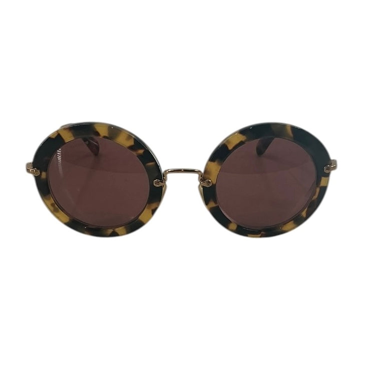 Miu Miu SMU 13N Round Tortoise Shell Sunglasses