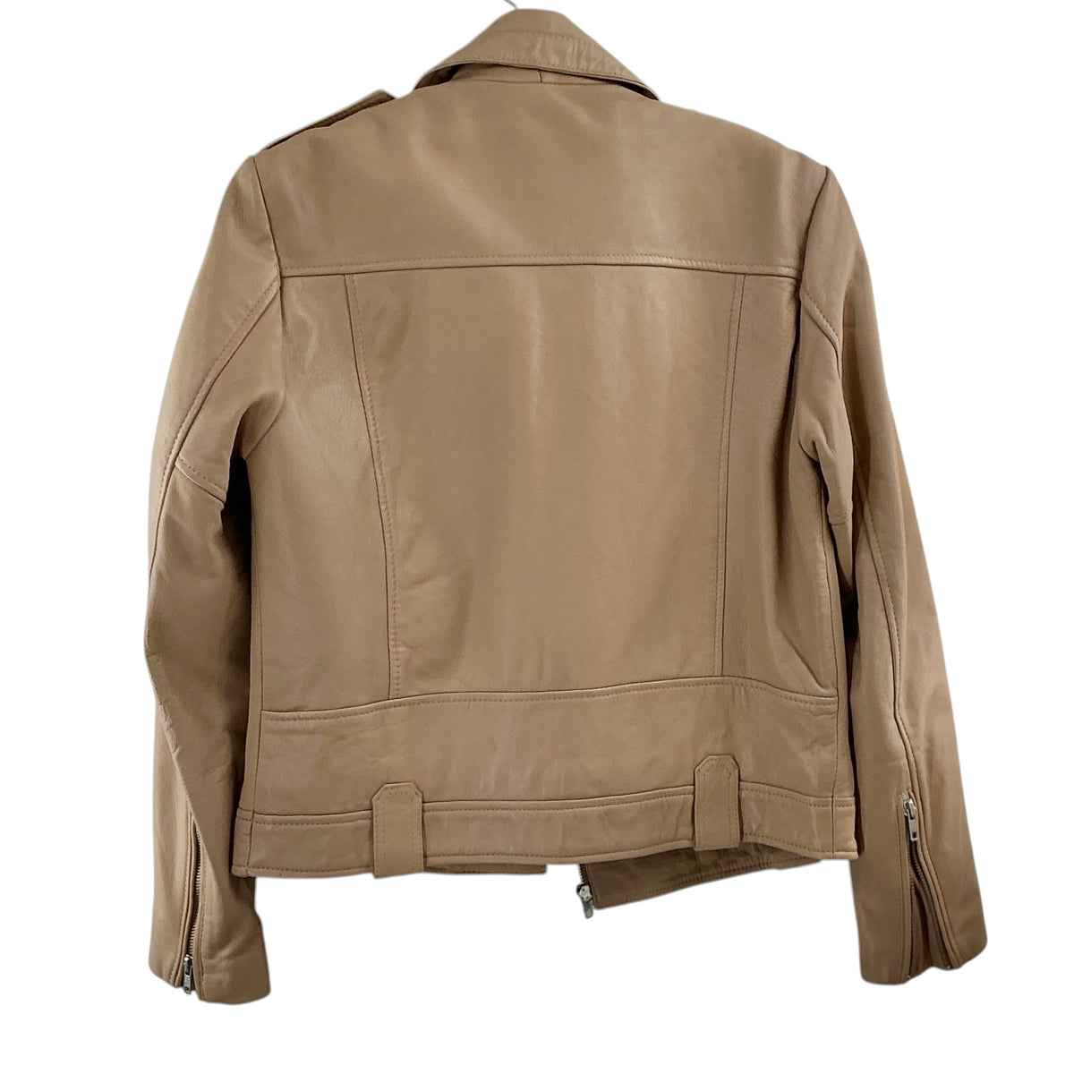 Each x Other Paris Women's Premium Leather Moto Jacket – Beige / Tan