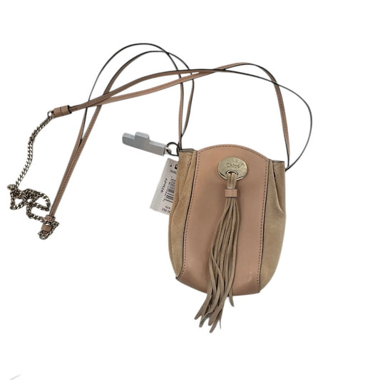 Chloé Beige Leather and Suede Mini Sac Fringe Shoulder Bag