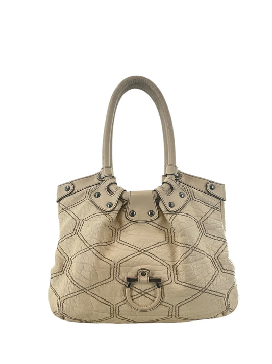 Ferragamo Gancini Leather Stitch Shoulder Bag