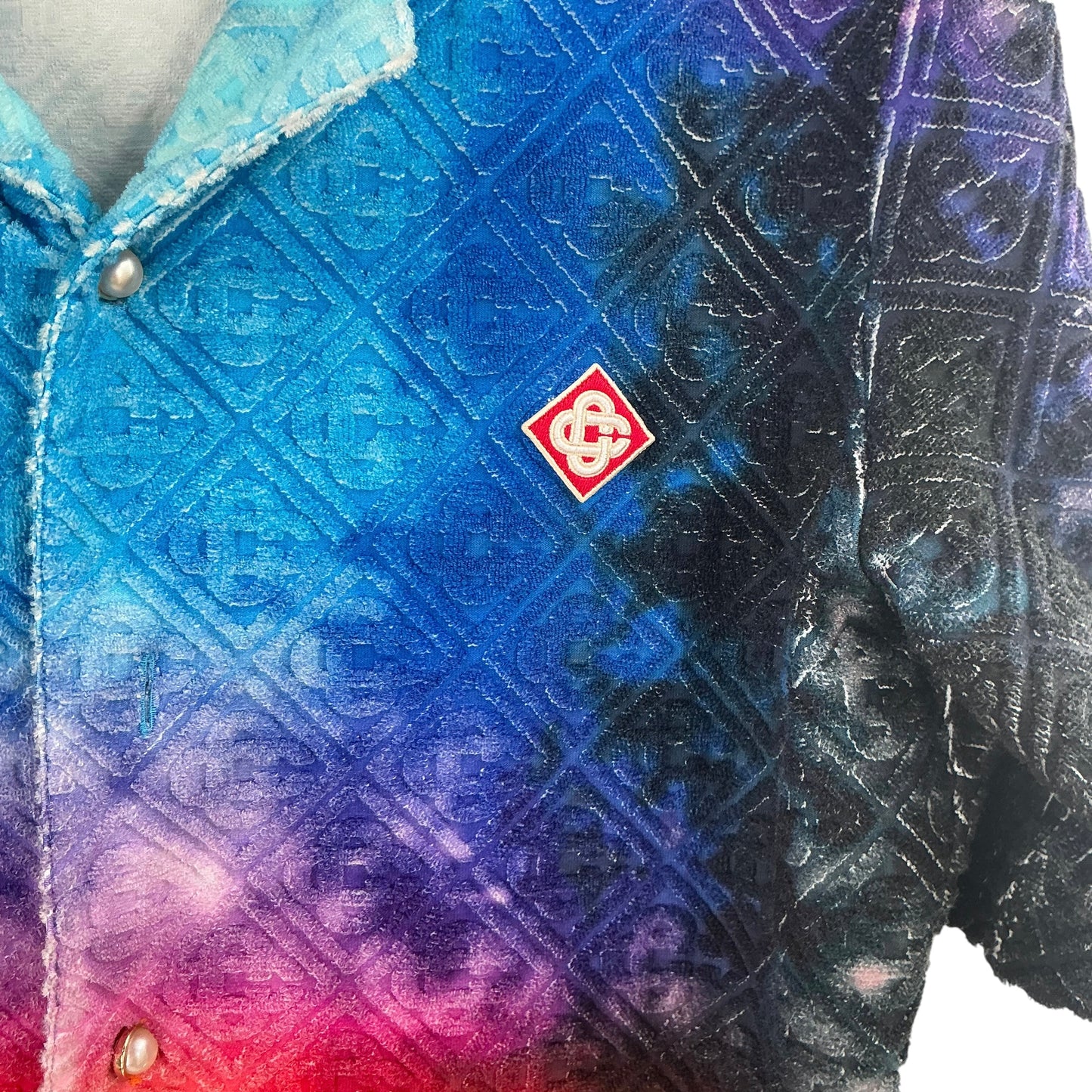 Casablanca Paris Open Collar Jacquard Monogram Tie-Dye Shirt