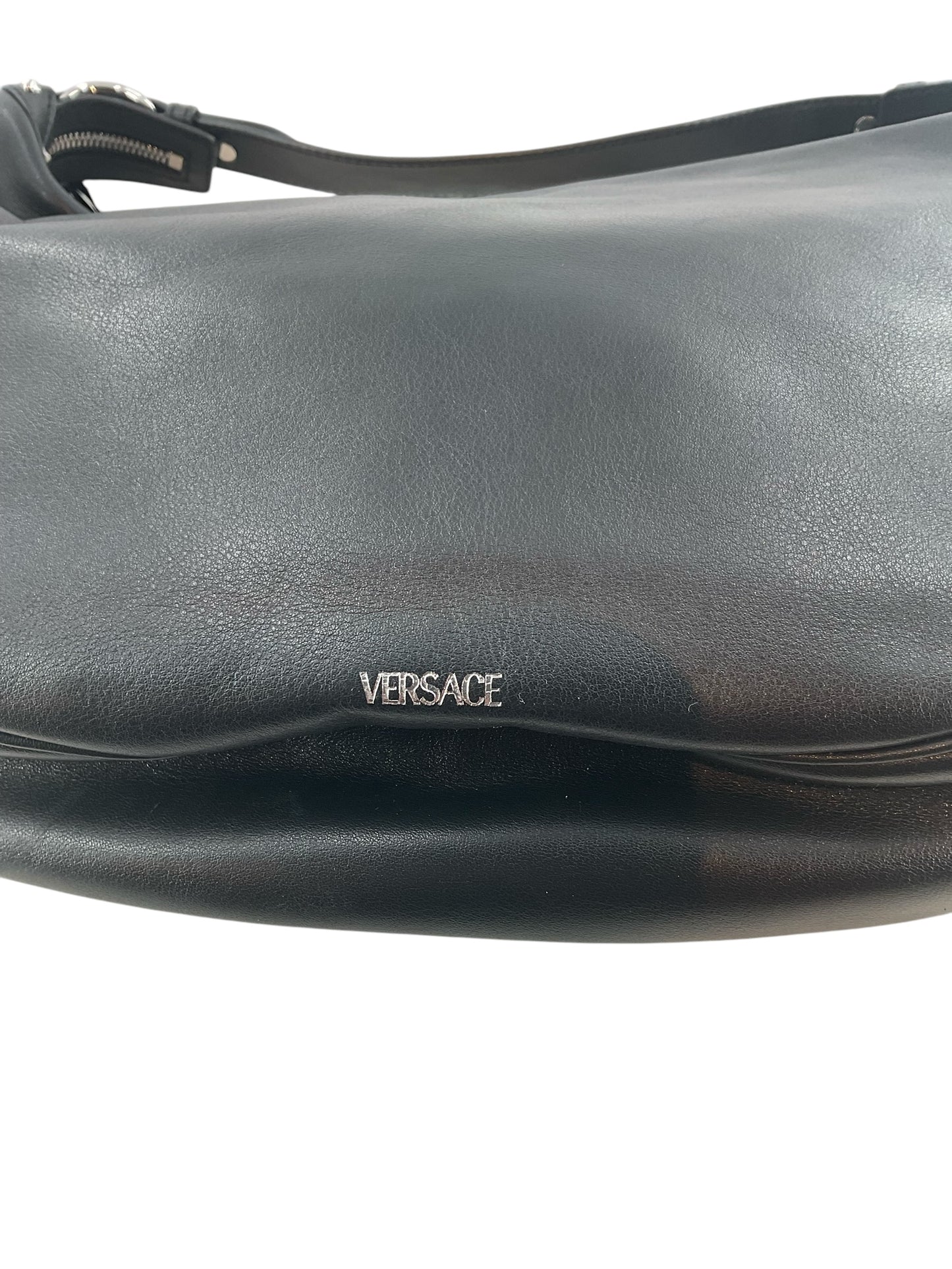 Versace Calf Leather Hobo Handbag