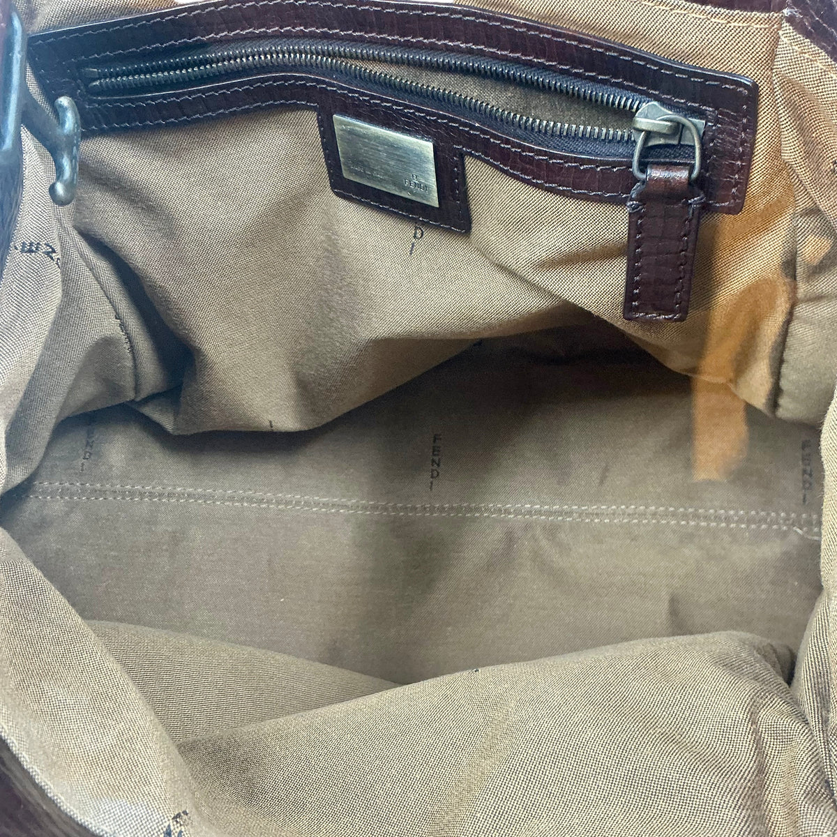 Fendi Vintage Brown Zucca Canvas Bag De Jour Top Handle Satchel