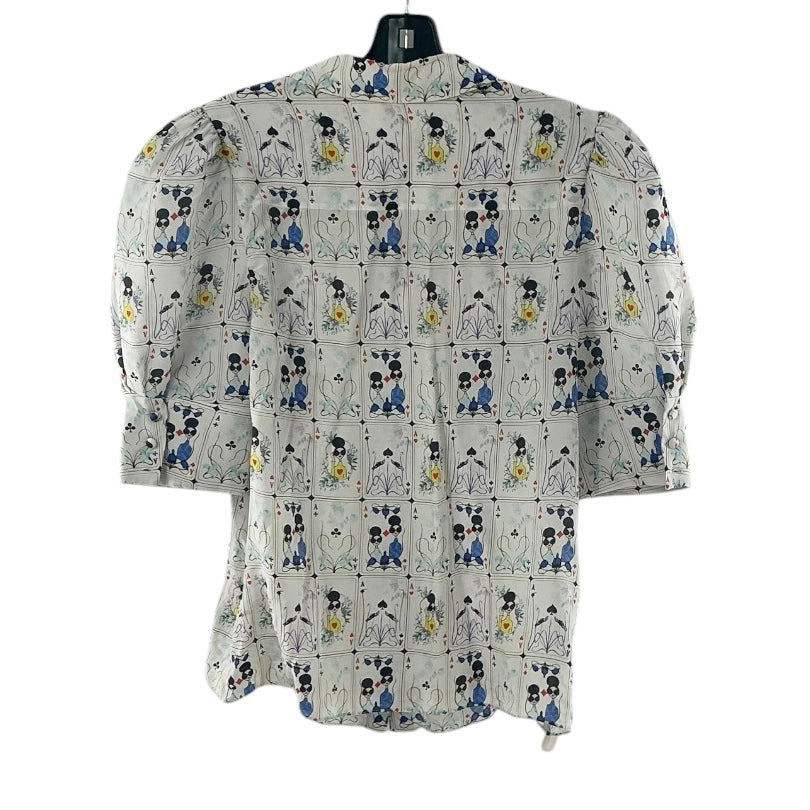 Alice + Olivia Willa Scrunched Puff-Sleeve Silk Blouse