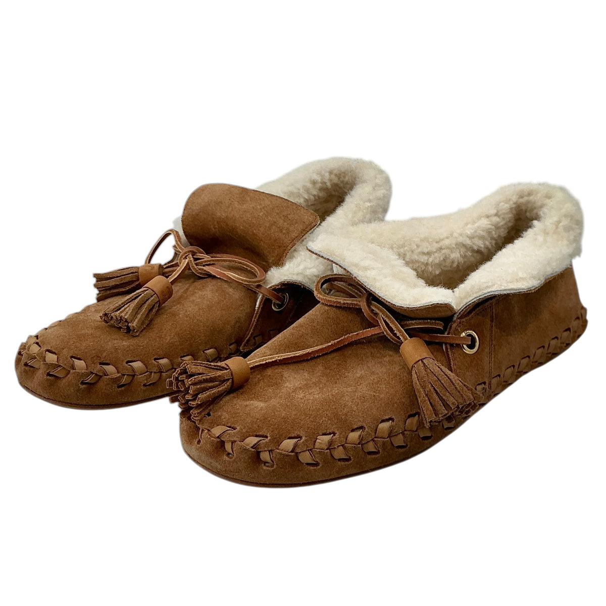 Celine Suede Tassel Accents Moccasins