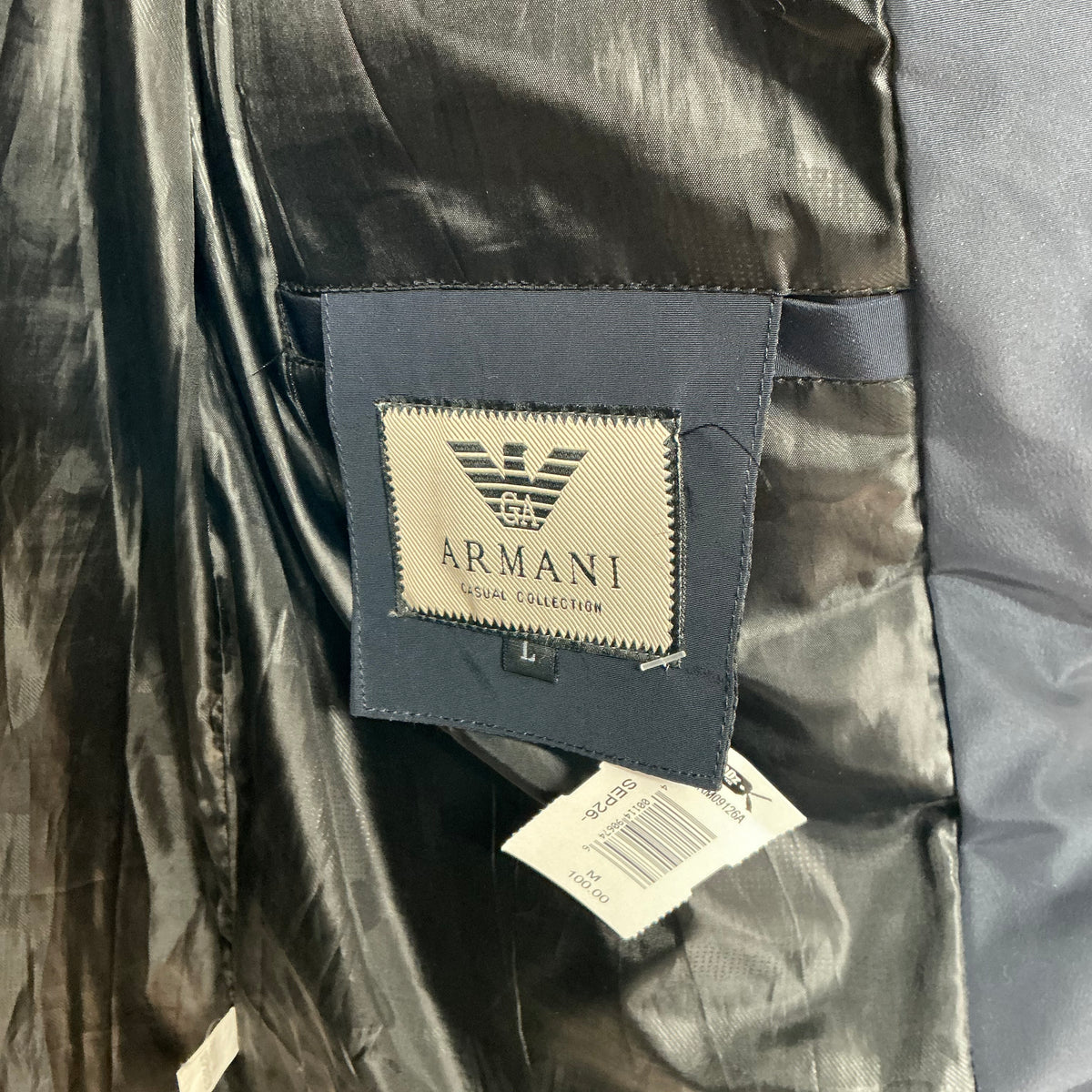 EA7 Emporio Armani Men’s Hooded Longline Quilted Puffer Jacket Coat – Navy Blue