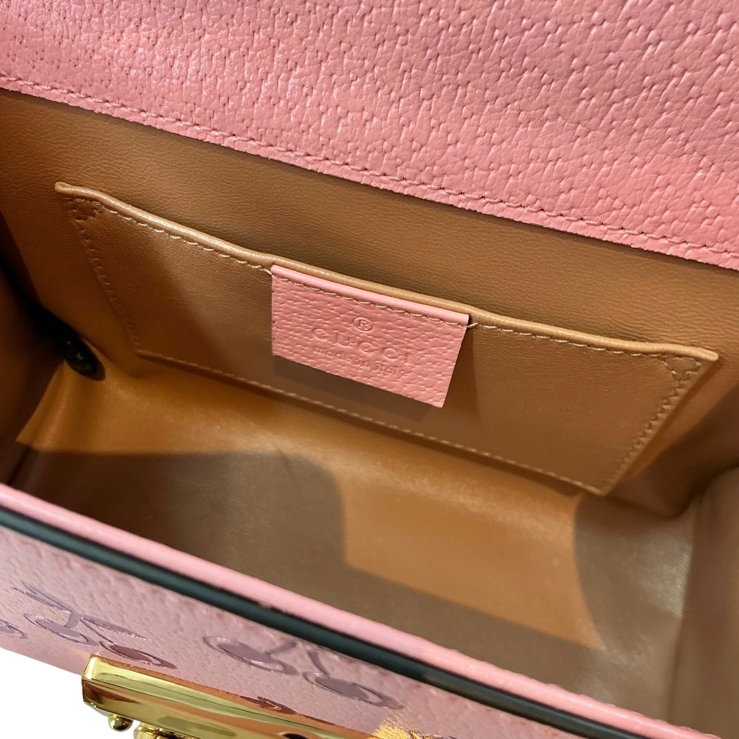 Gucci Small Padlock Strawberry & Cherry Shoulder Bag - Pink