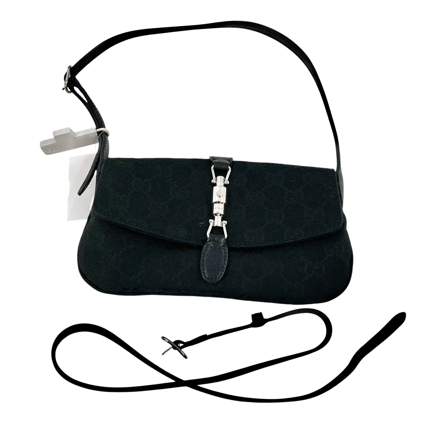 Gucci Jackie 1961 Mini Flap Pouch Bag – Black GG Monogram Canvas