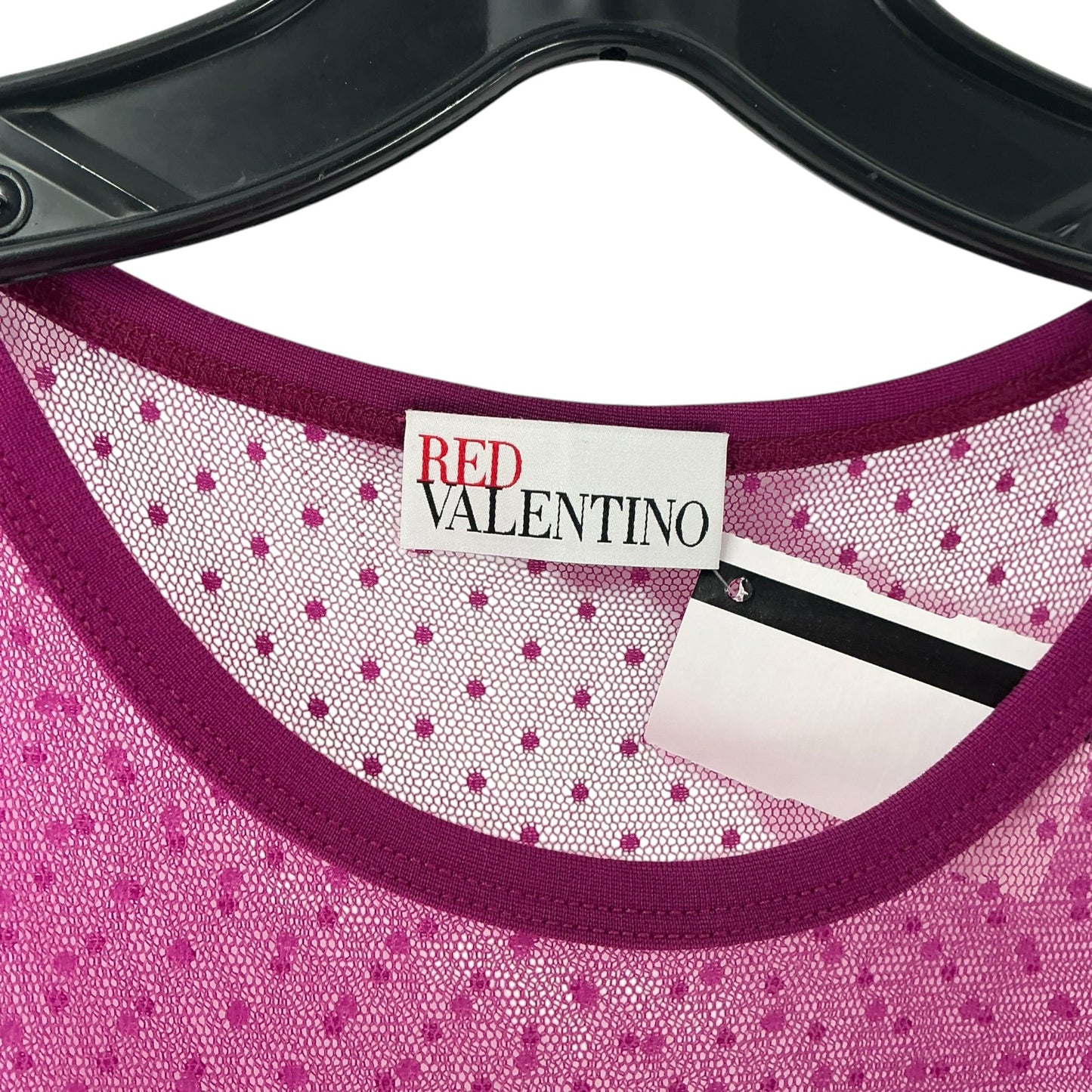 RED Valentino Sheer Mesh Yoke Ponte Mini Dress