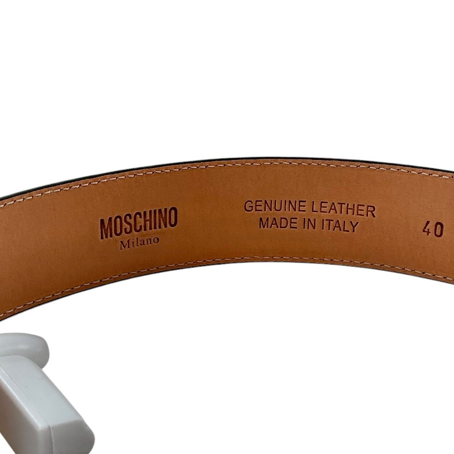 Moschino Floral Leather Logo Belt
