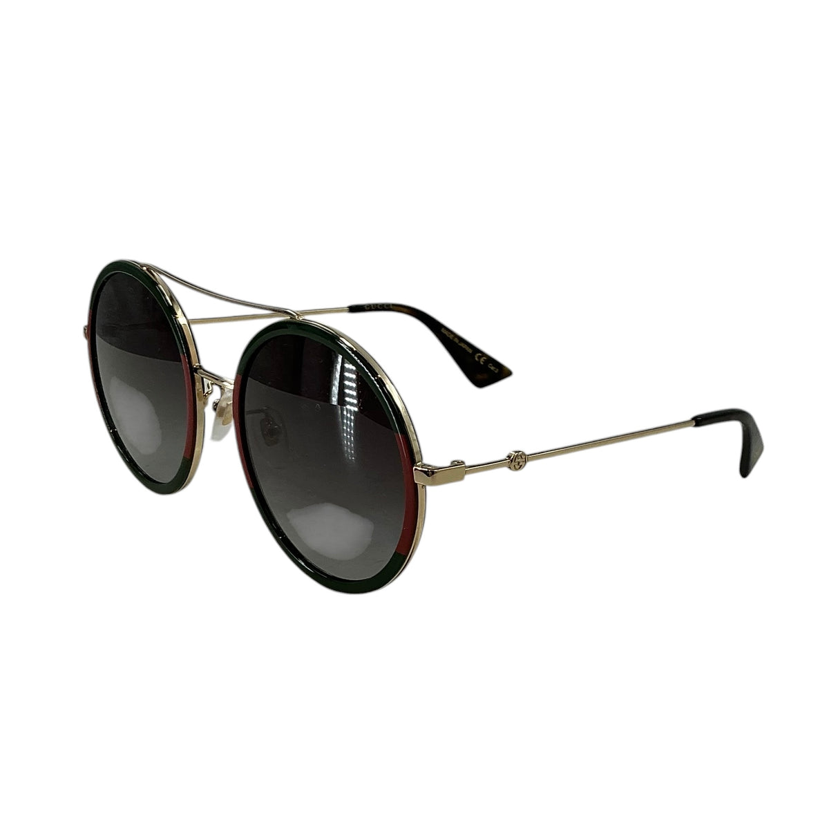 Gucci GG0061S Round Web Frame Sunglasses