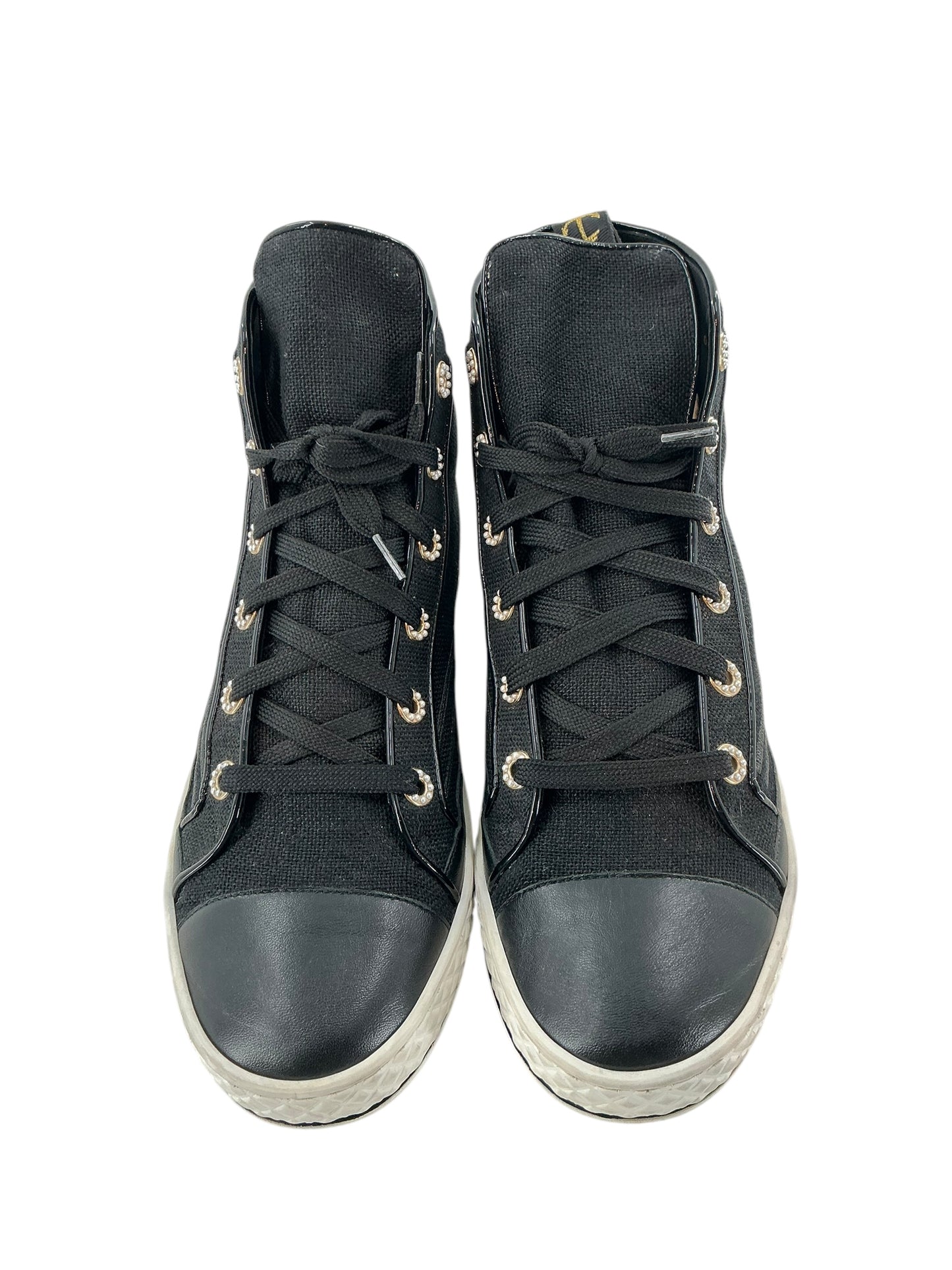 Chanel High Top Anchor Canvas Sneakers