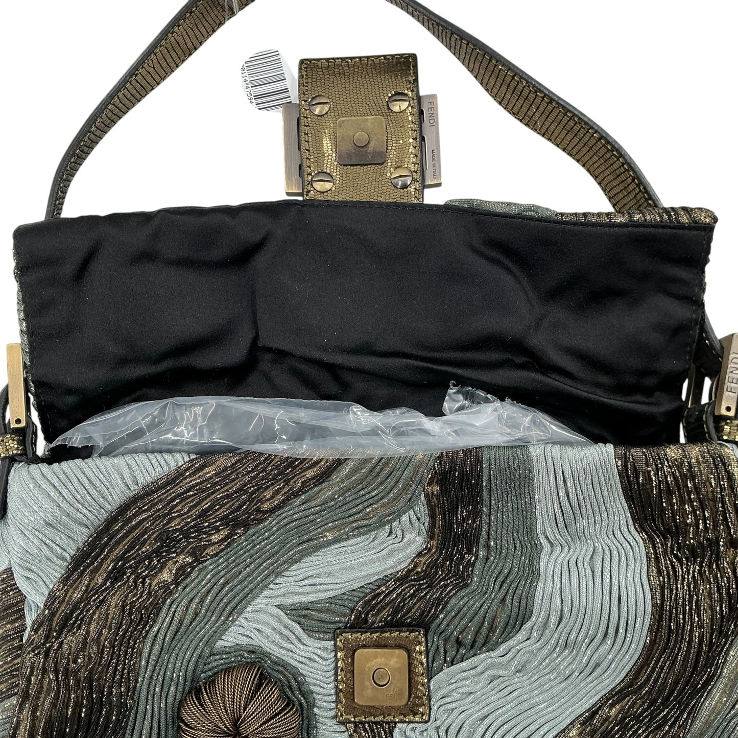 Fendi Limited Edition "Medusa" Metallic Embroidered Baguette