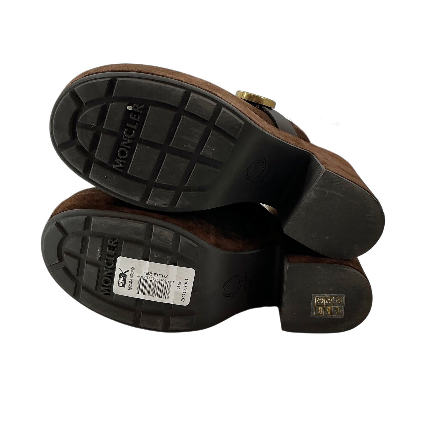 Moncler Amalia Shearling-Lined Suede Platform Mules Clogs