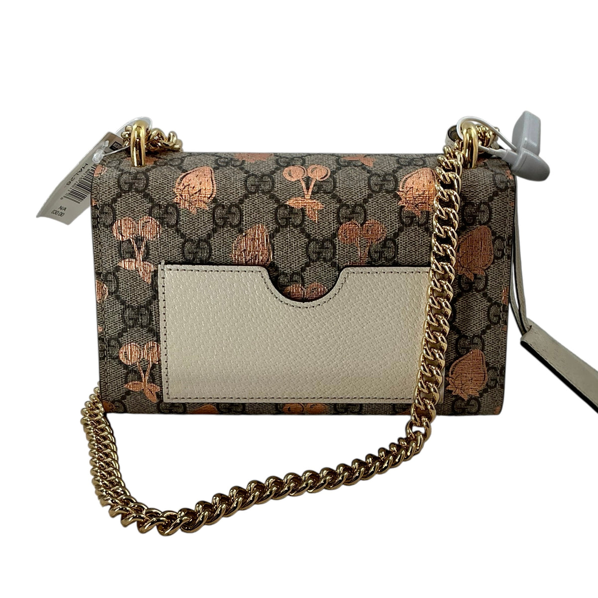 Gucci Padlock GG Supreme Small Strawberry & Cherry Shoulder Bag