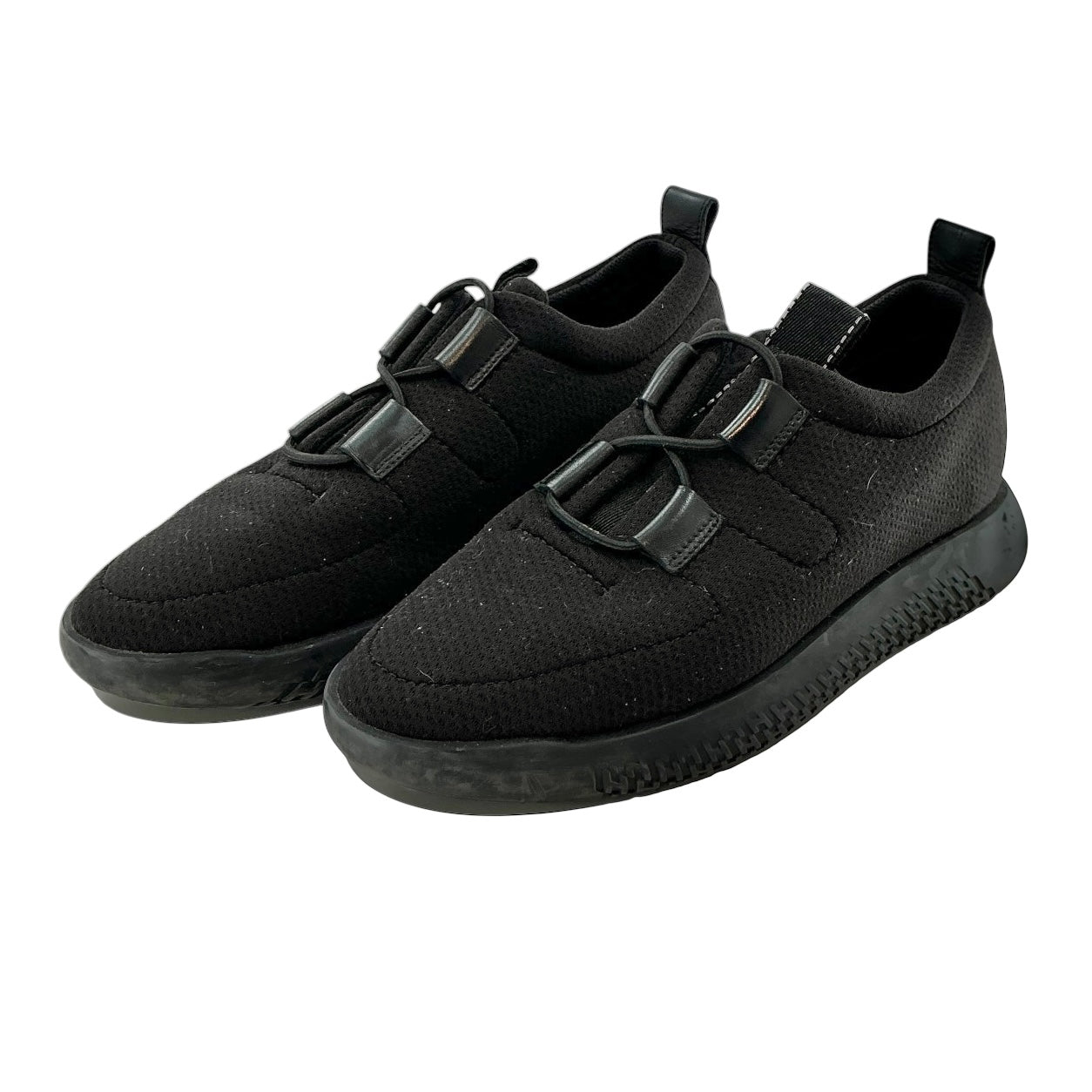 Hermès Black Mesh and Leather Team Sneakers