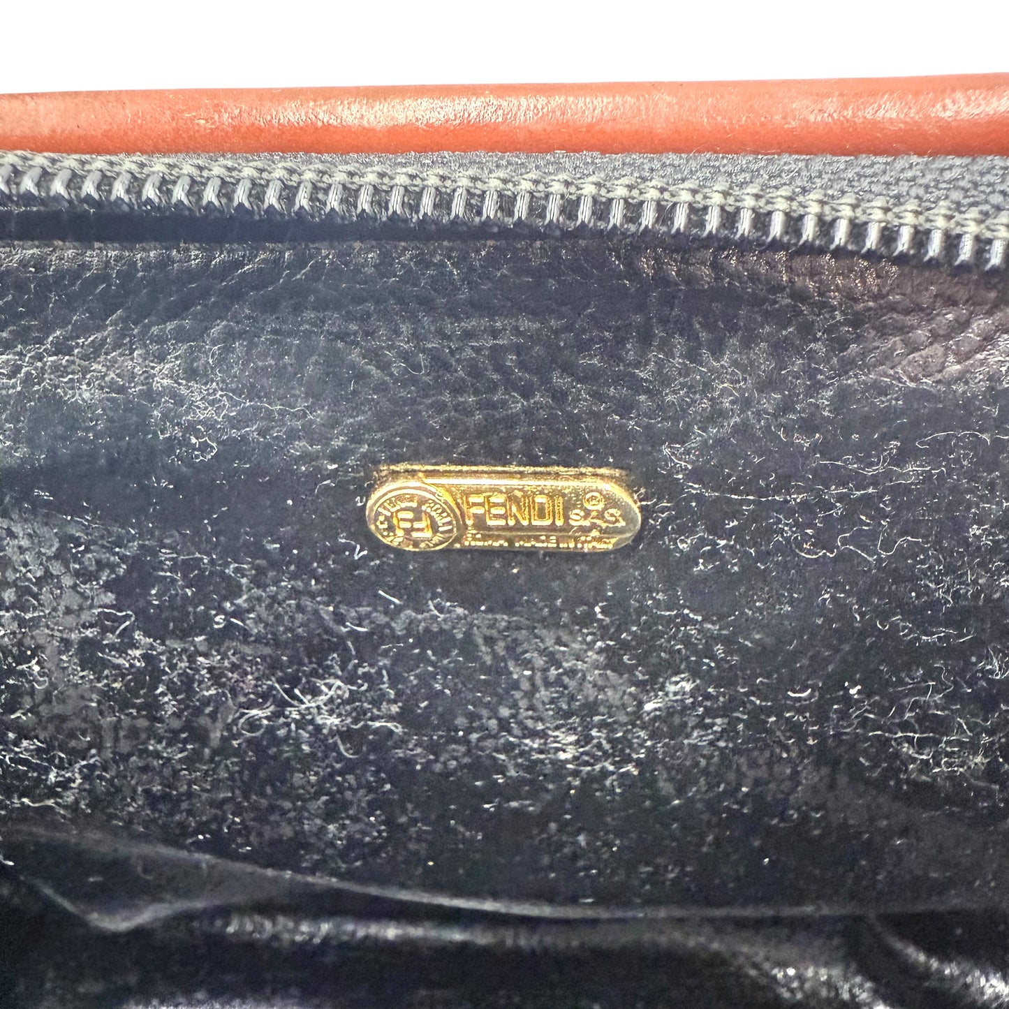 Fendi Pequin Convertible Boston Bag