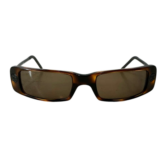 Chanel Vintage Y2K Tortoiseshell Slim Rectangle Sunglasses - Model 5036