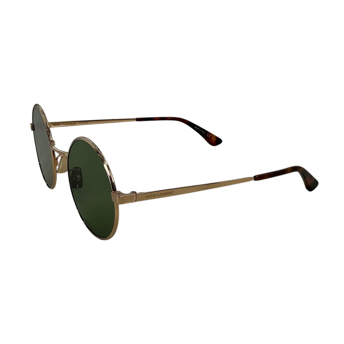 Saint Laurent SL 692 Gold & Green Oval Sunglasses
