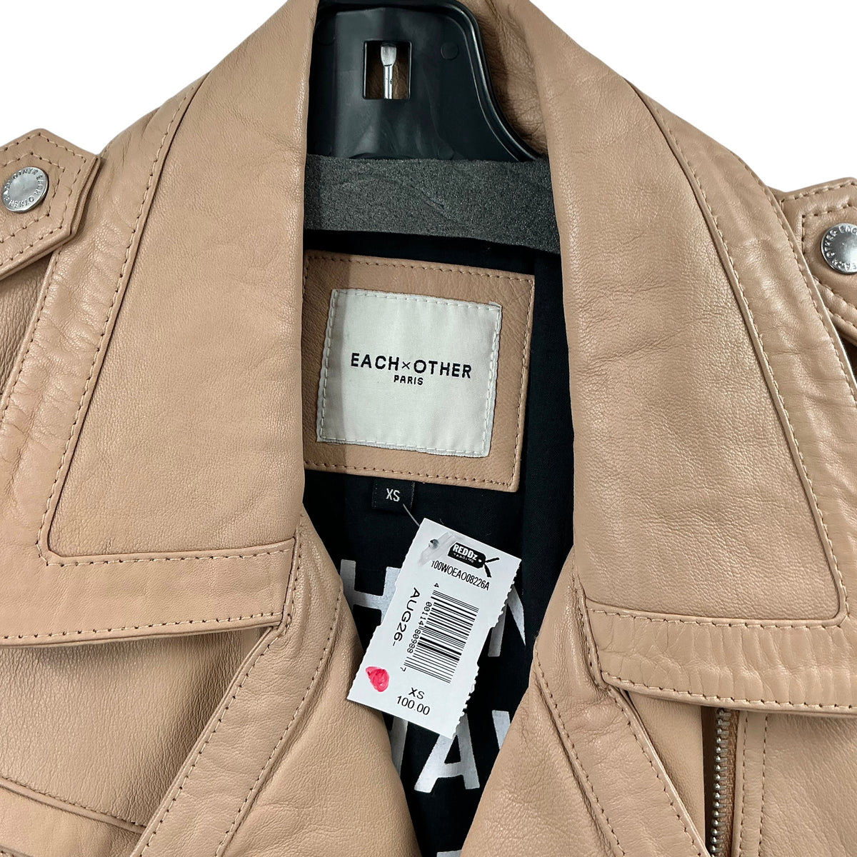 EACH X OTHER Paris Tan Leather Moto Jacket