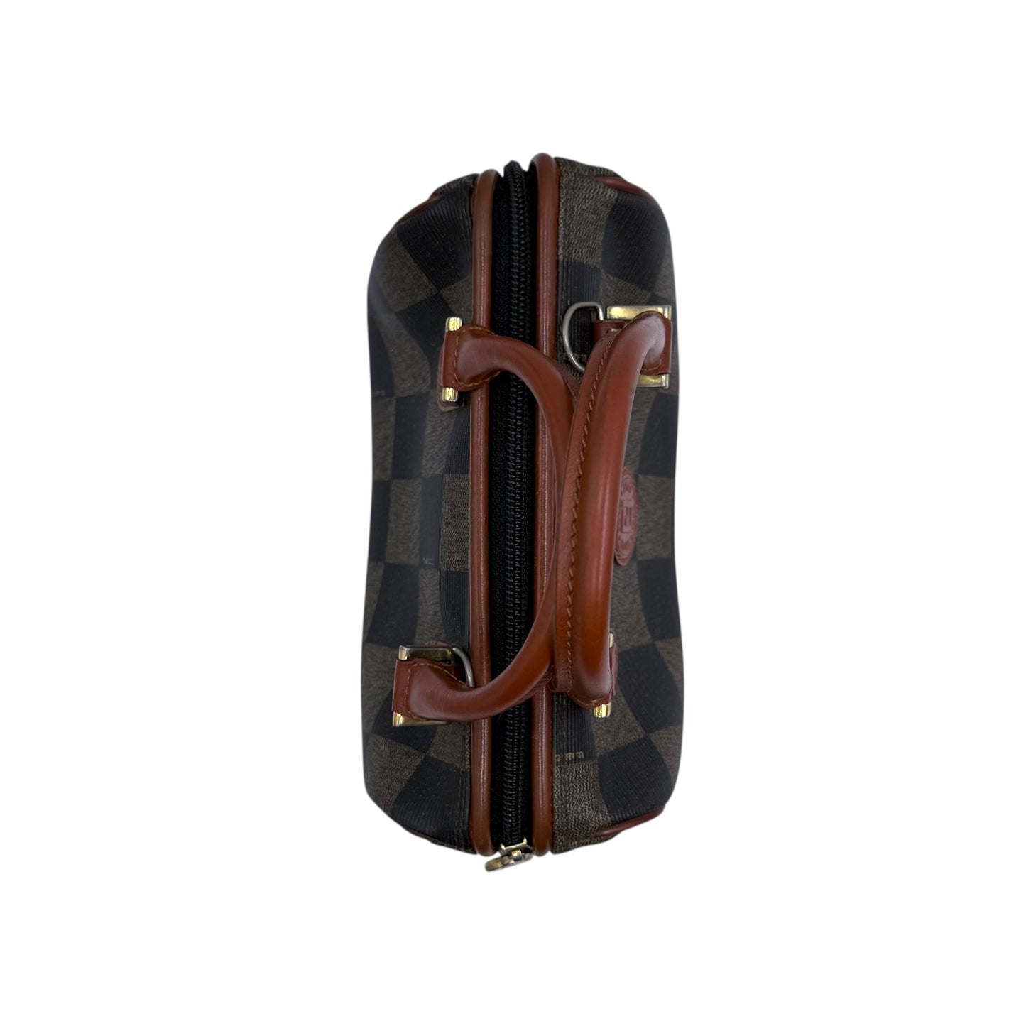 Fendi Pequin Convertible Boston Bag