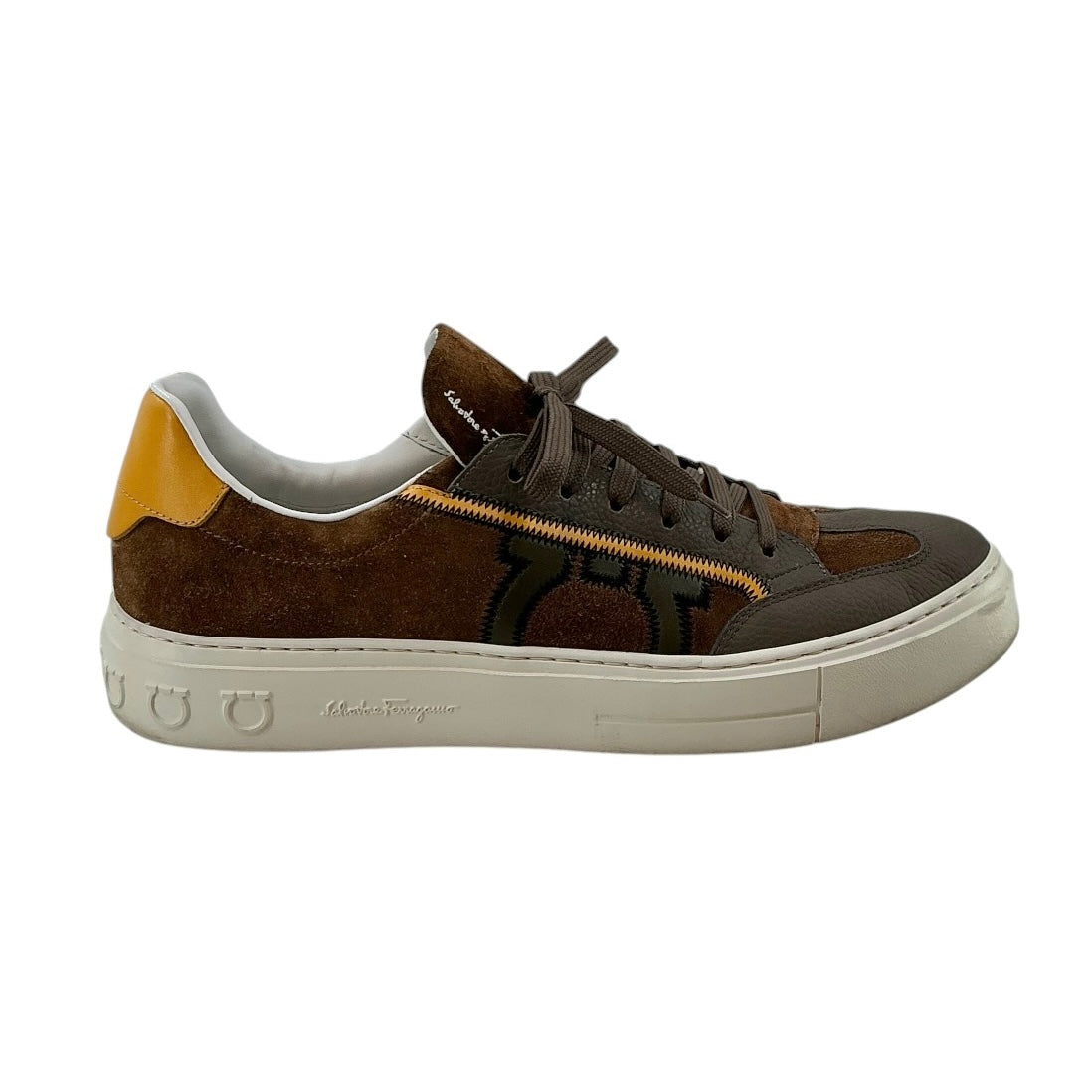 Salvatore Ferragamo Borg 5 Gancini Suede & Leather Sneakers