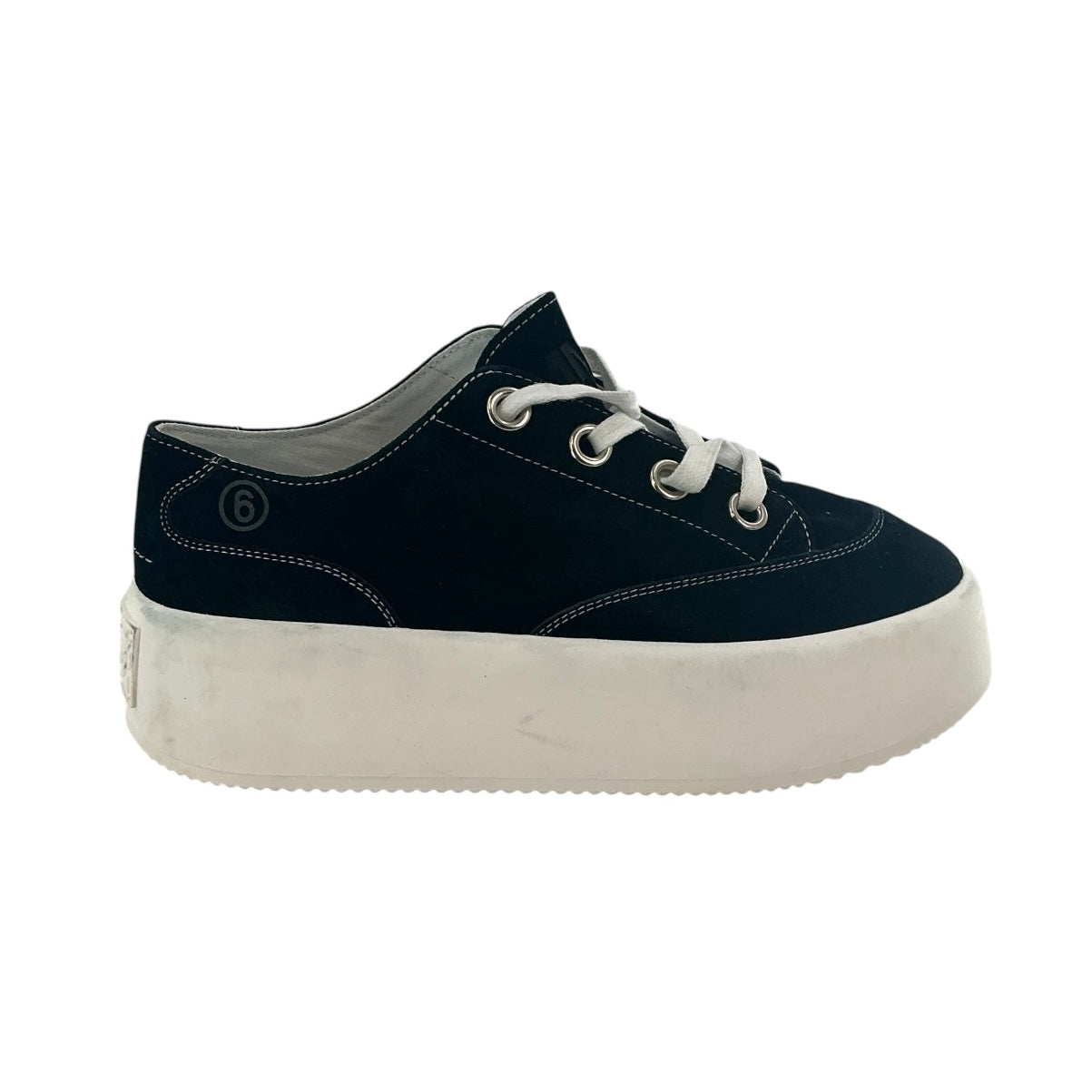 MM6 Maison Margiela Black Suede Platform Sneakers