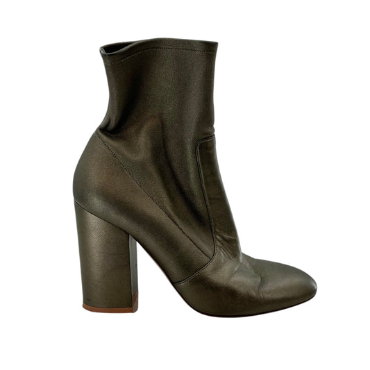 Valentino Garavani Metallic Olive High-Heeled Ankle Boots
