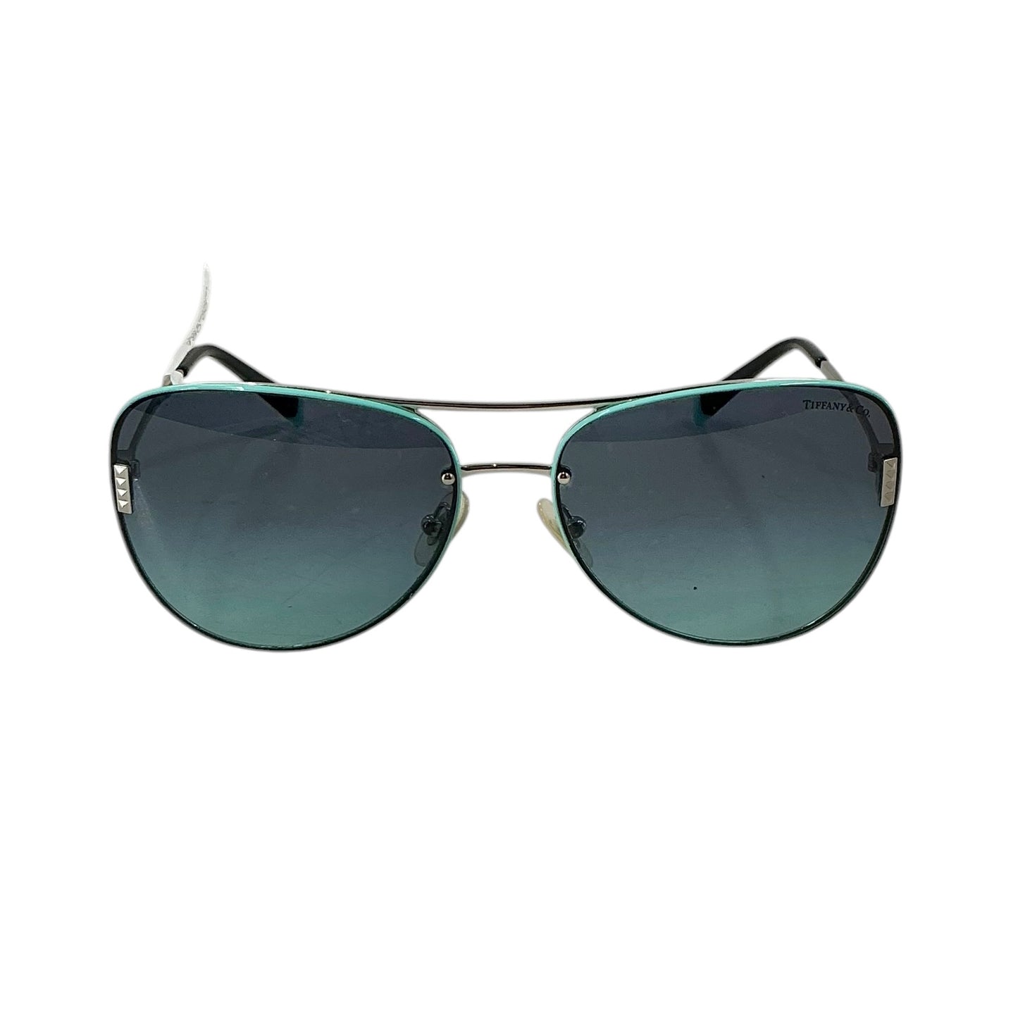 Tiffany & Co. TF3066 Silver Aviator Sunglasses with Azure Gradient Blue Lenses